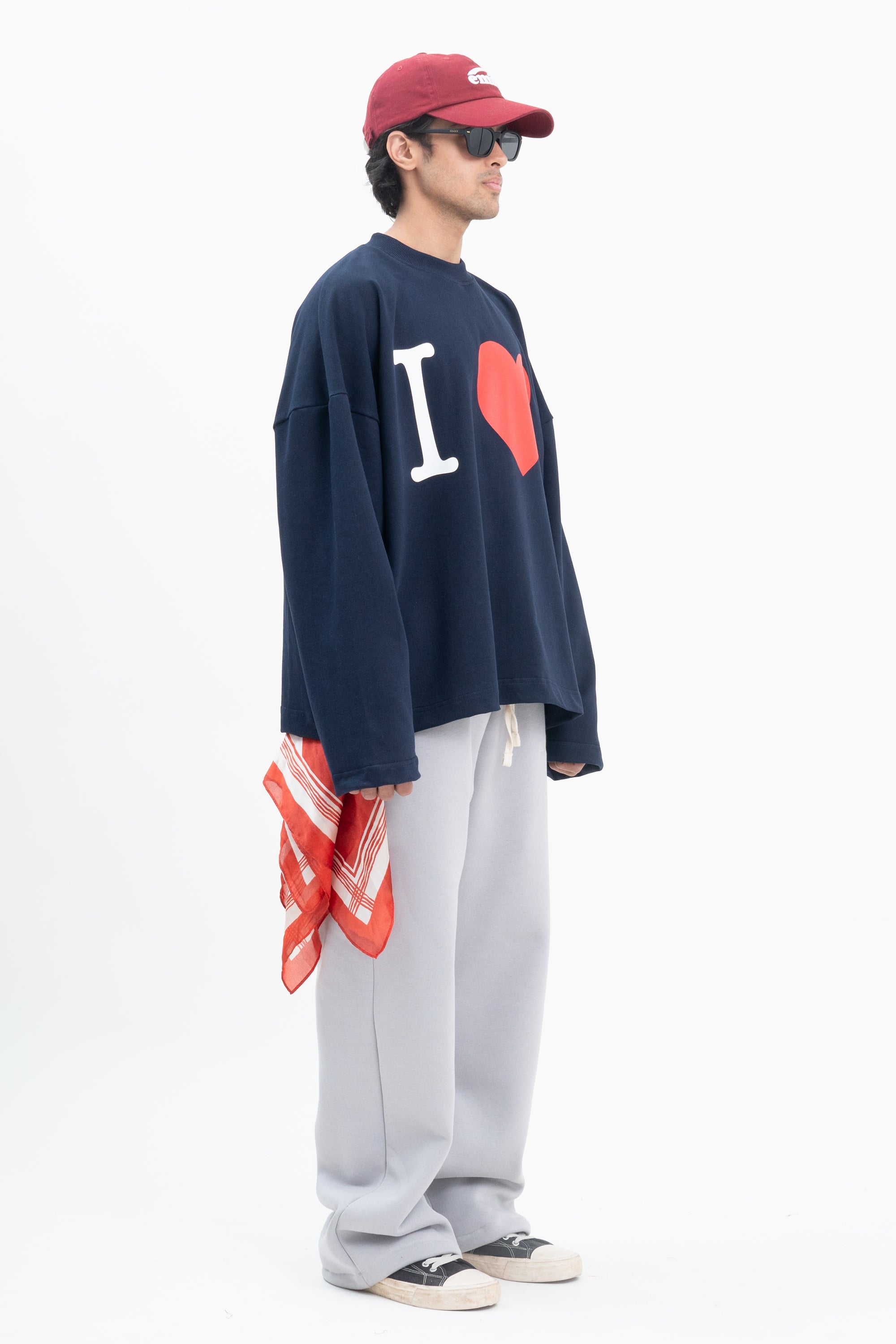 I Love Crewneck- Navy
