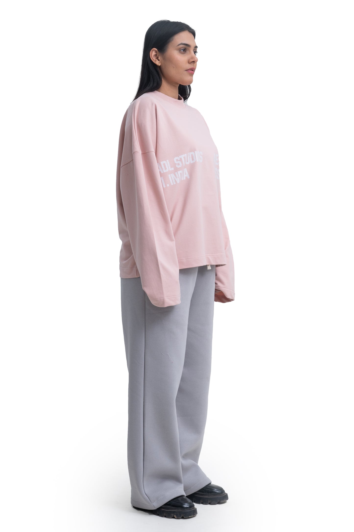 LONG SLEEVE CREWNECK- PASTEL PINK