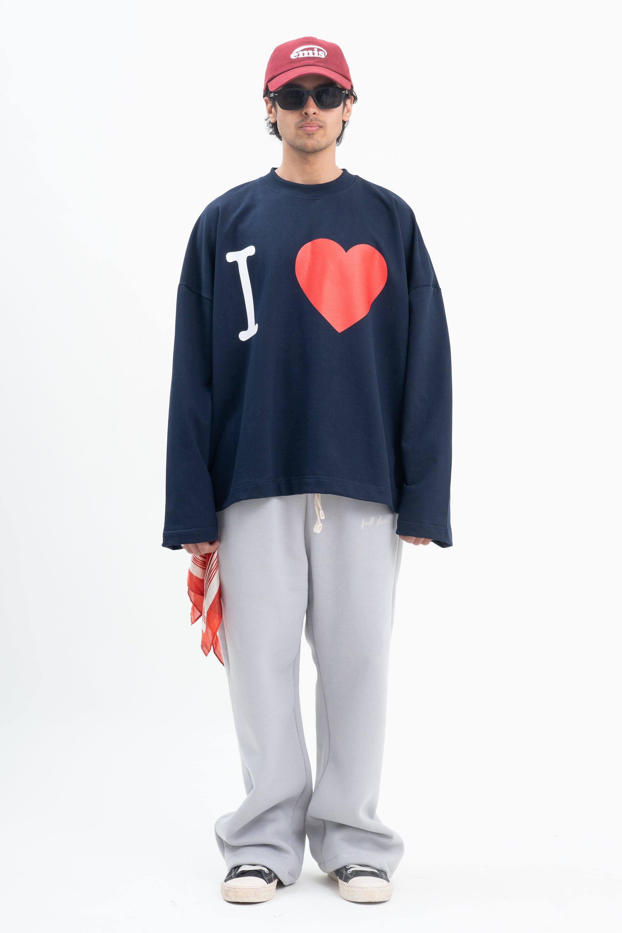 I Love Crewneck- Navy