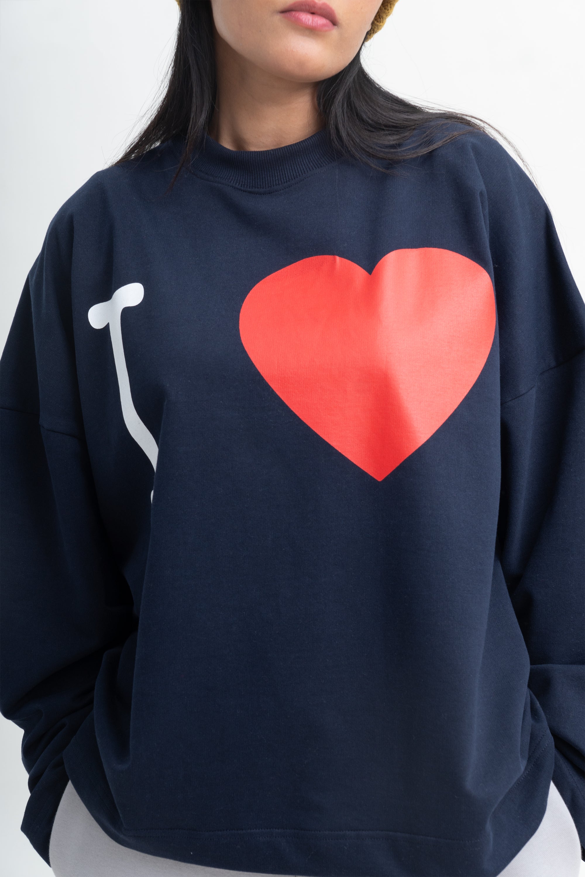 I Love Crewneck- Navy