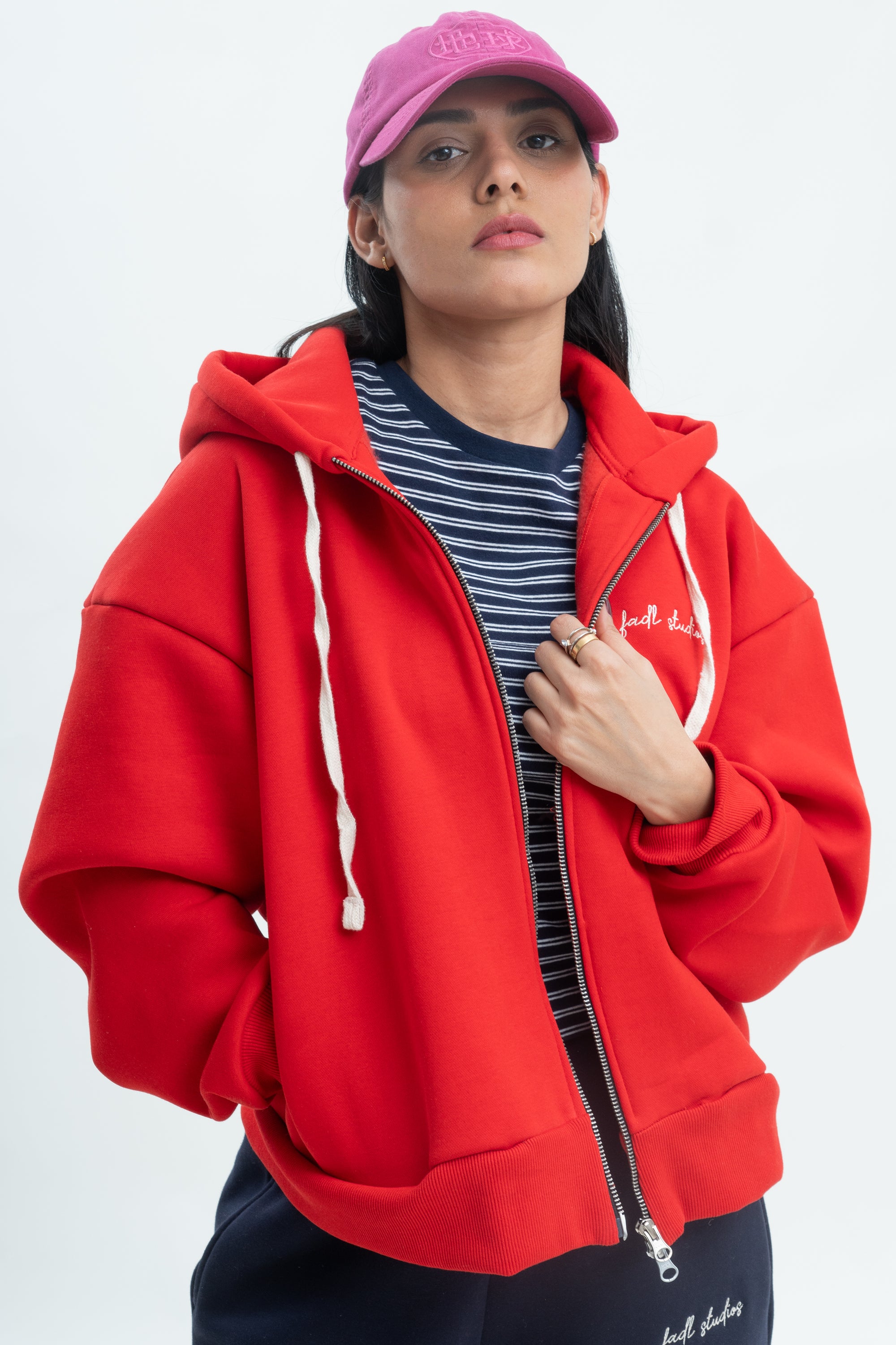 Warm Up Zipper- Red