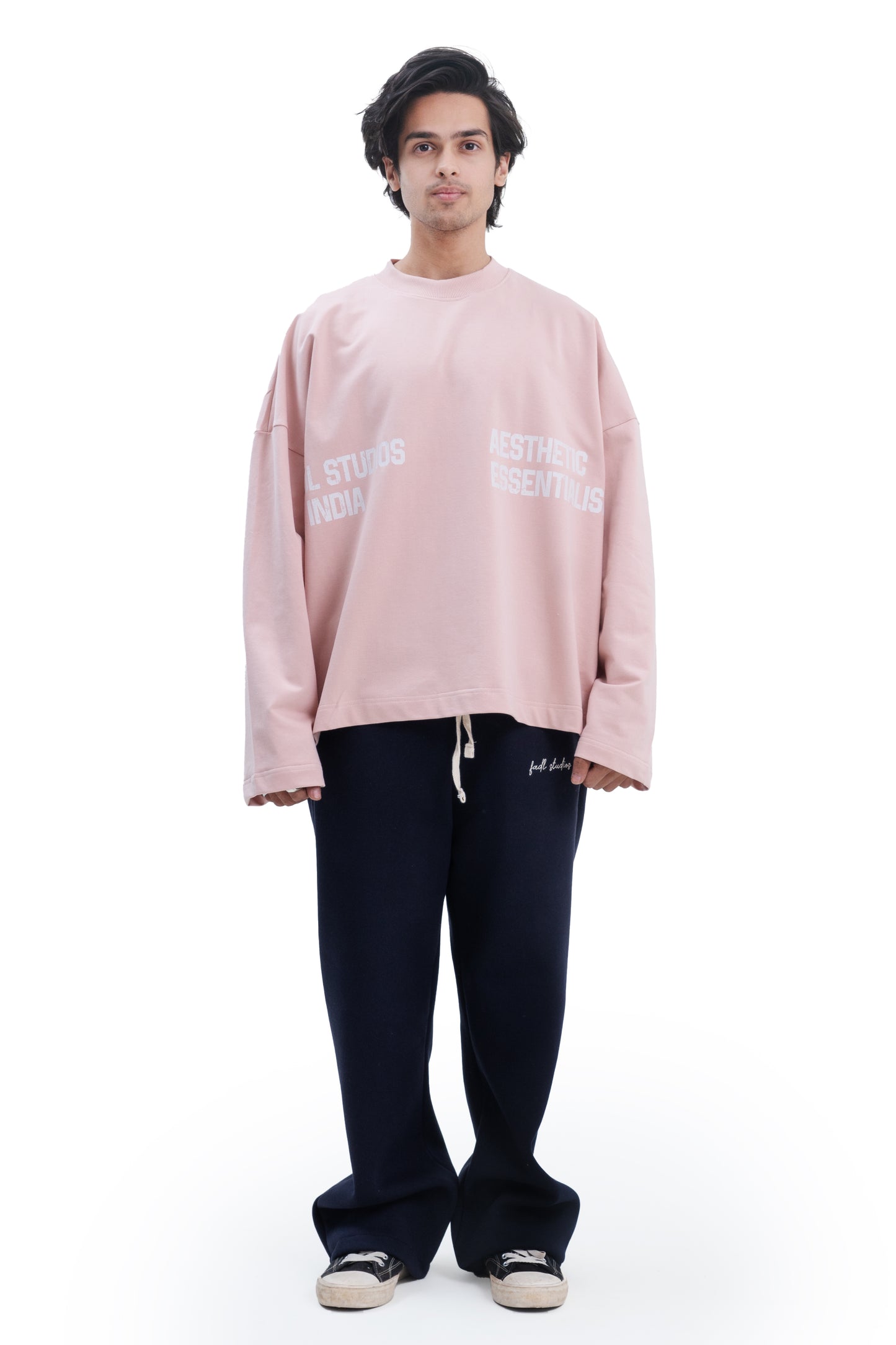 LONG SLEEVE CREWNECK- PASTEL PINK