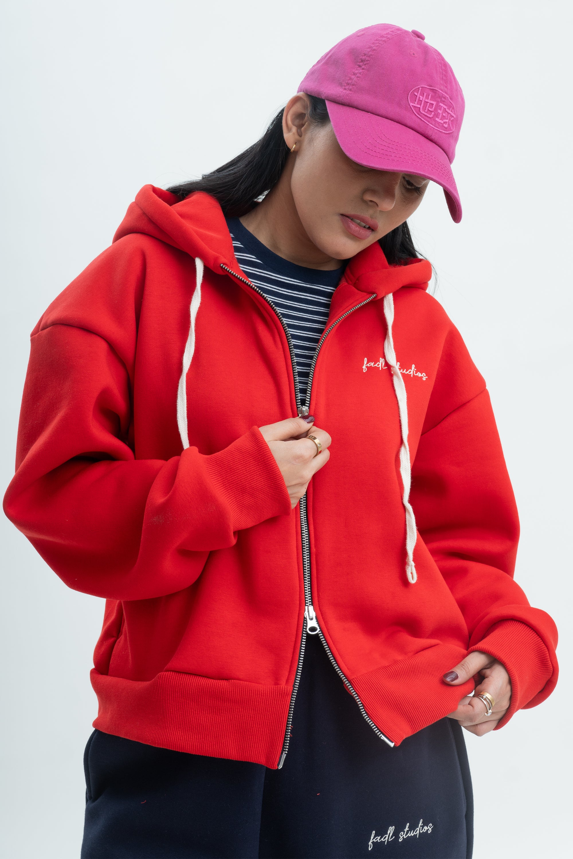 Warm Up Zipper- Red
