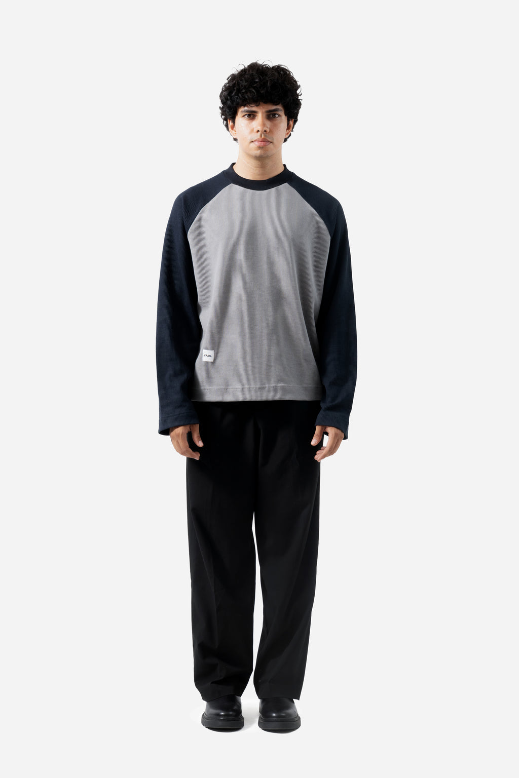 Core Waffle Raglan - Grey/Navy
