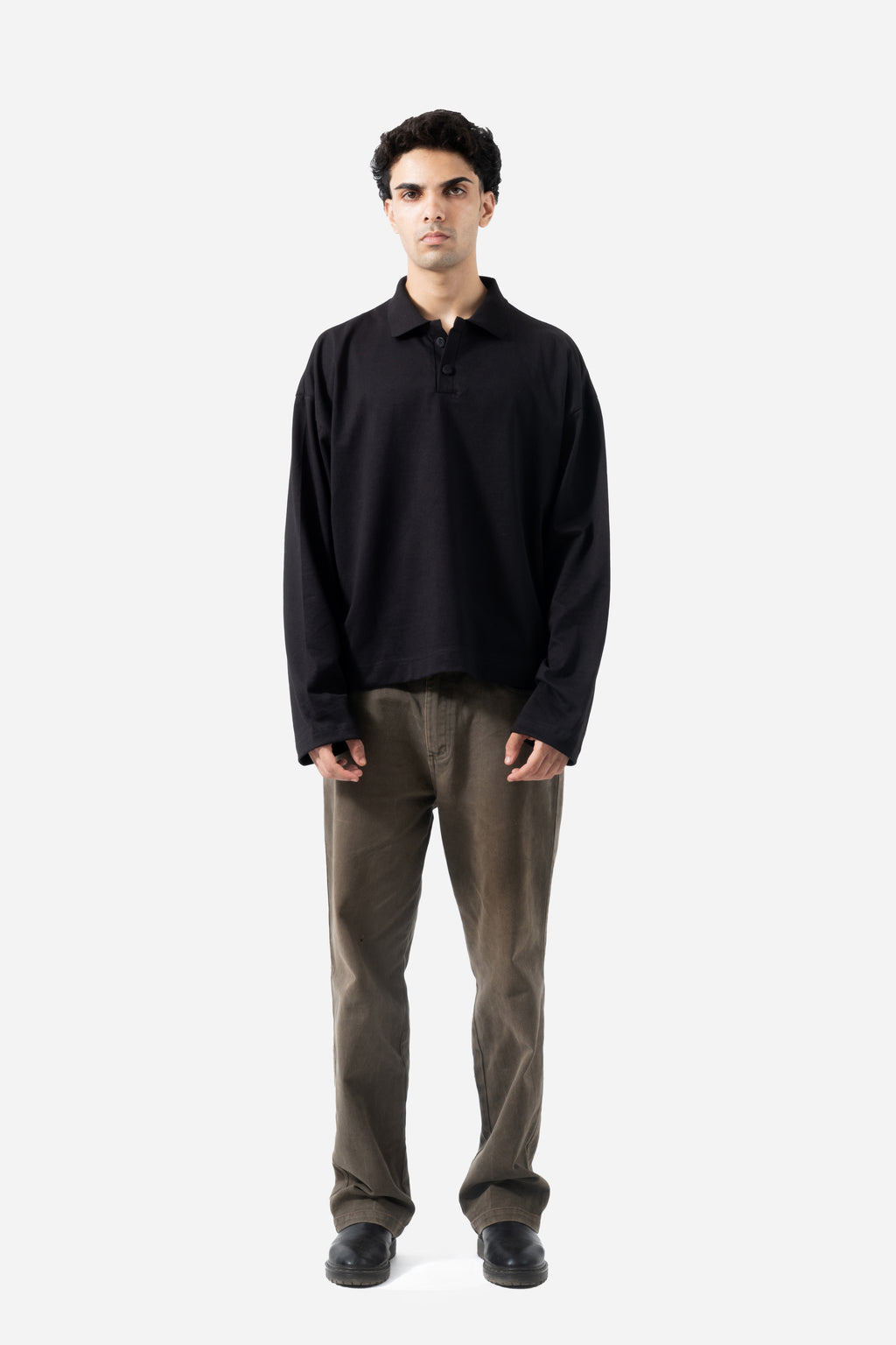 Core Long Sleeve Polo - Black