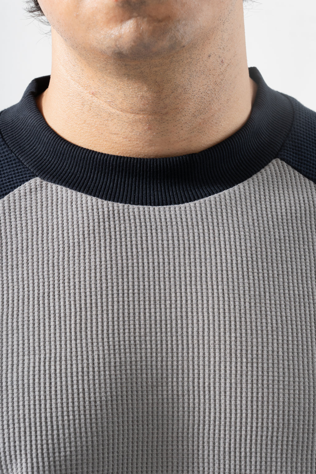 Core Waffle Raglan - Grey/Navy