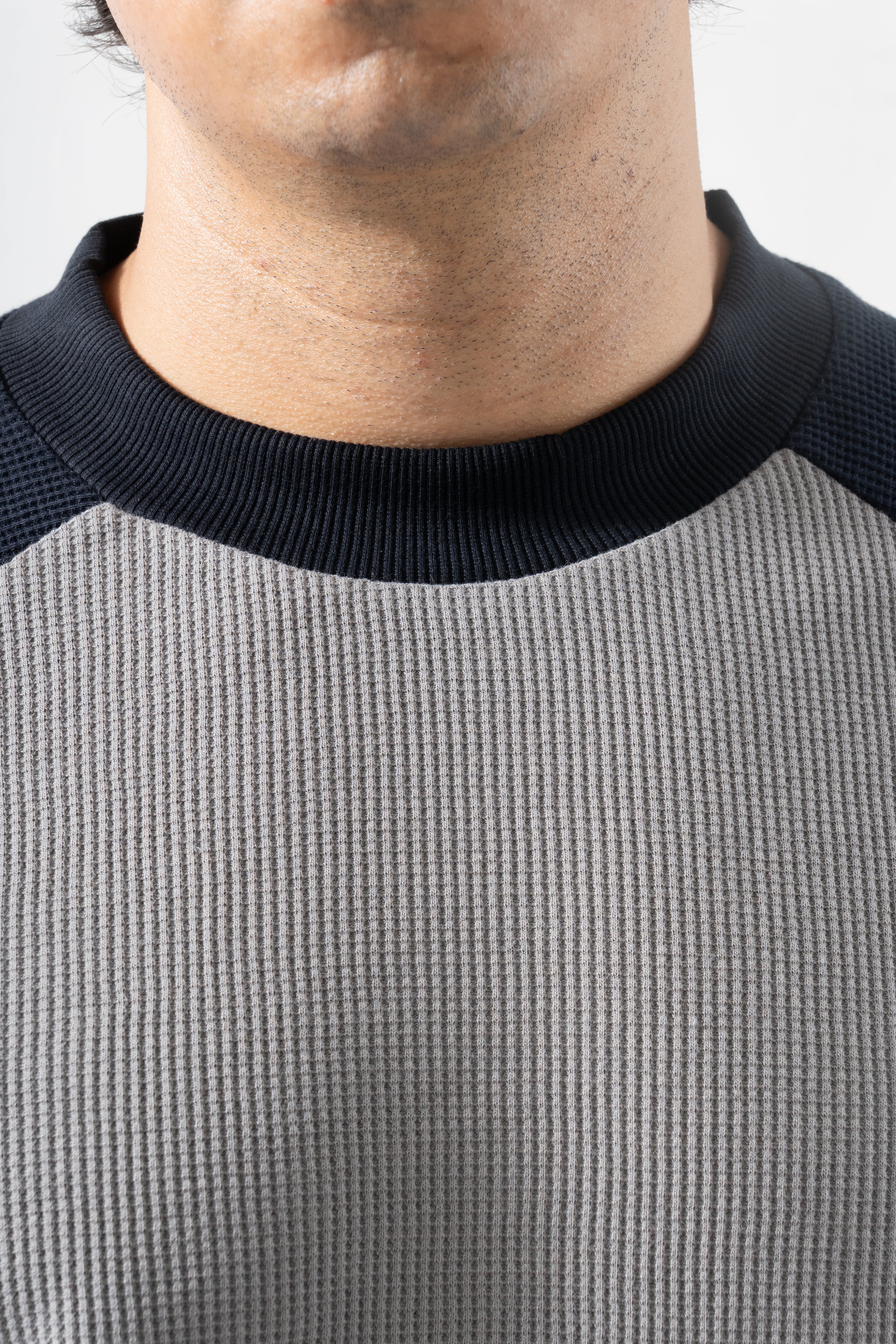 Core Waffle Raglan - Grey/Navy