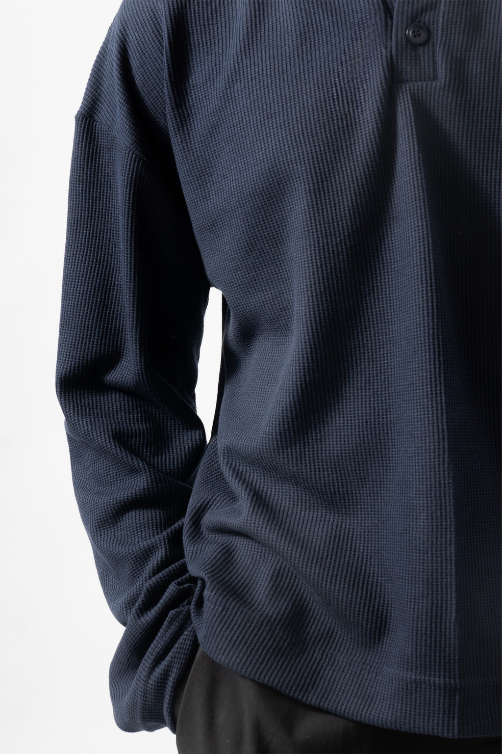 Core Waffle Henley - Navy