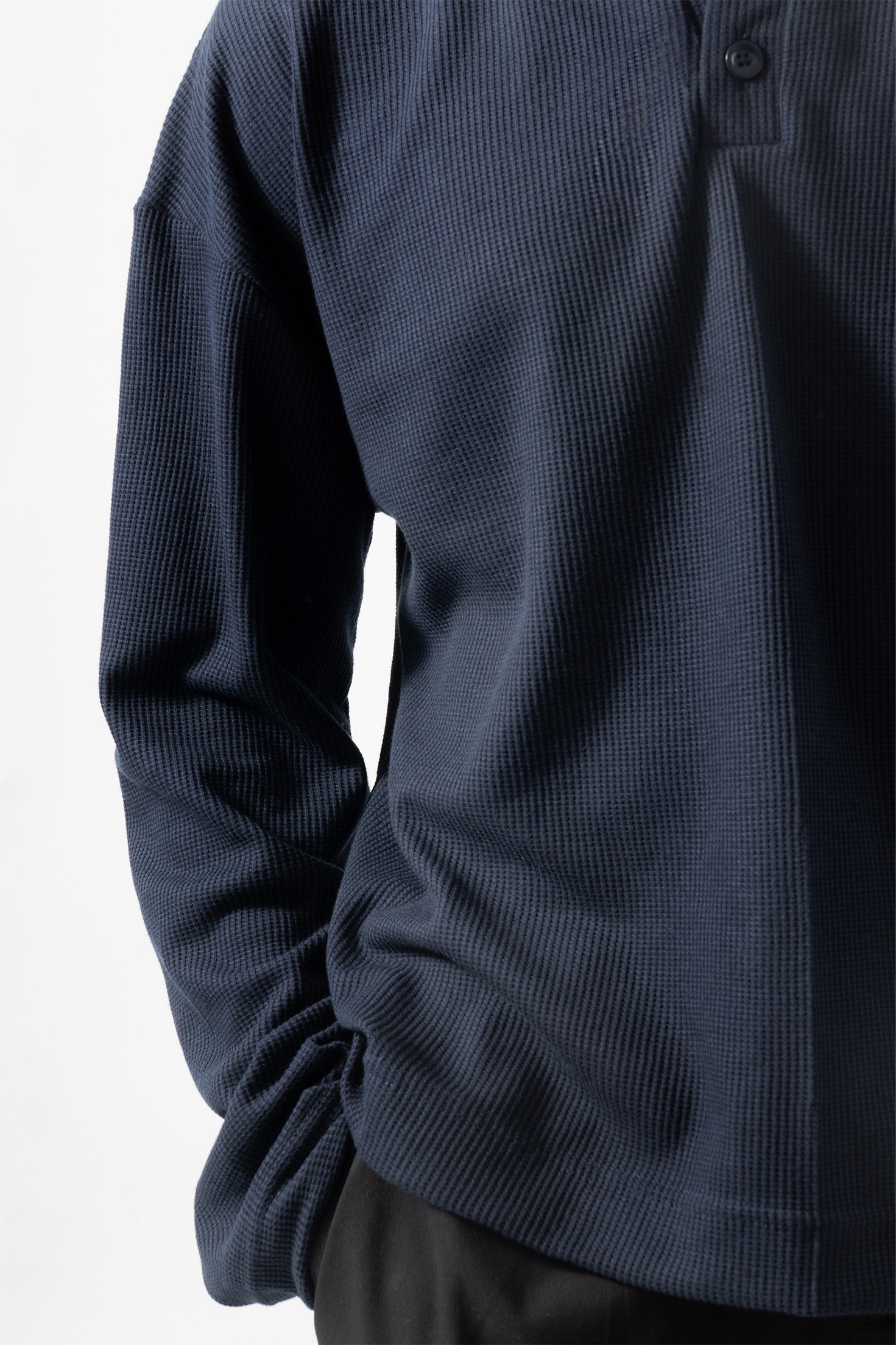 Core Waffle Henley - Navy