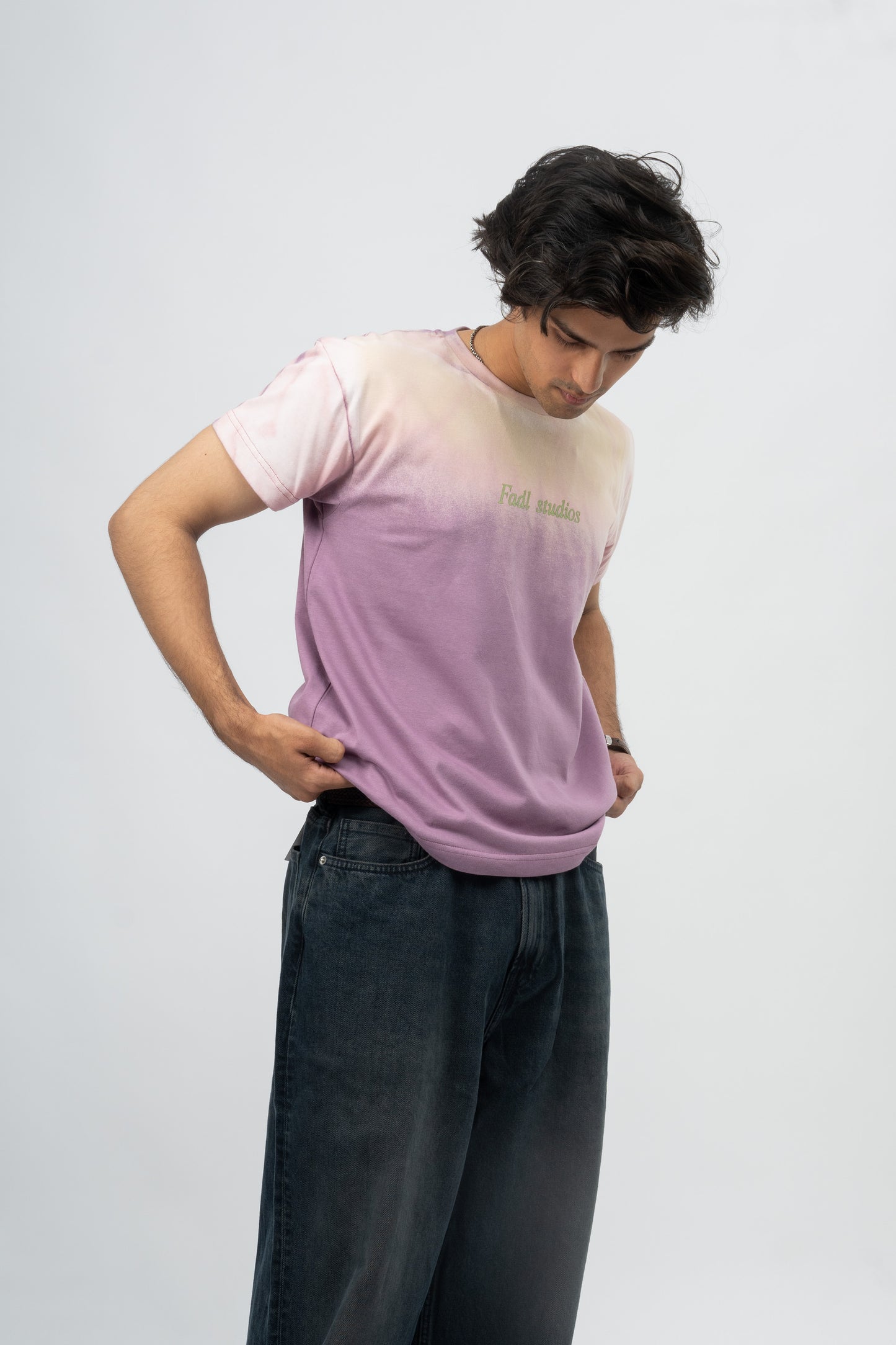 Blurred logo tee-Plum