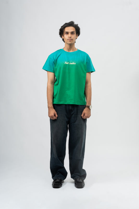 Blurred logo tee-Green