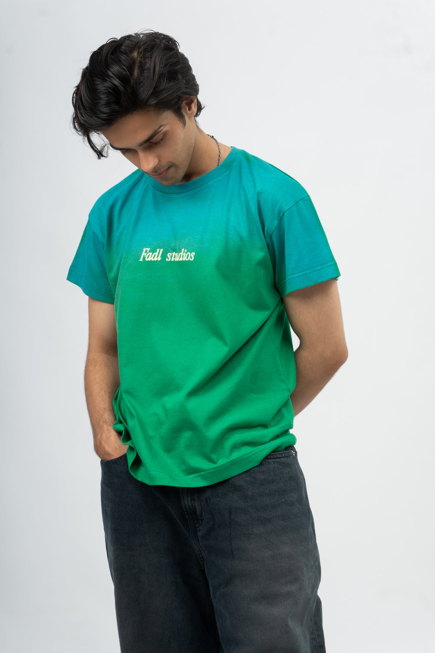 Blurred logo tee-Green