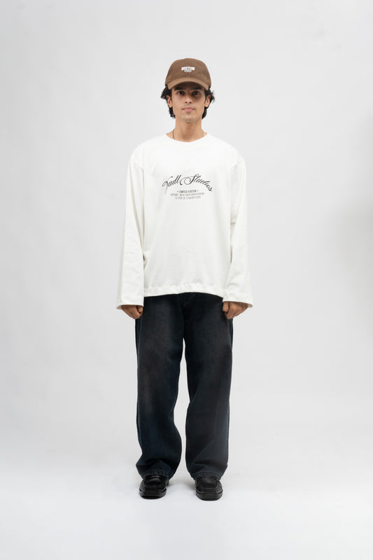 Long sl. Relaxed fit tee- White