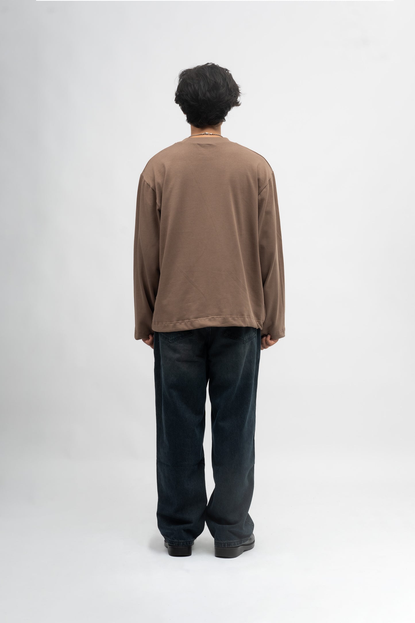 Long sl. Relaxed fit tee- Cocoa