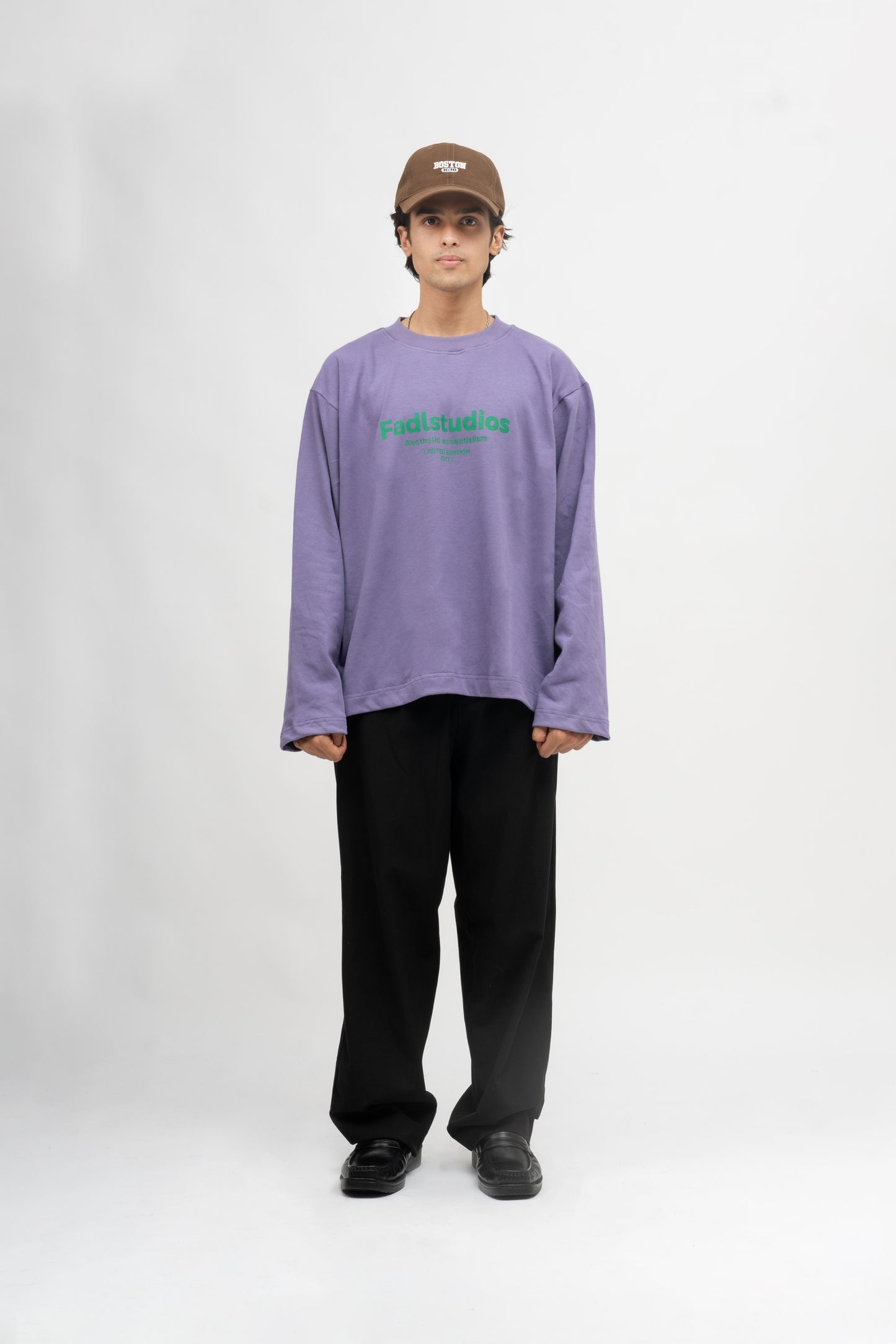 Relaxed fit logo tee- Purple