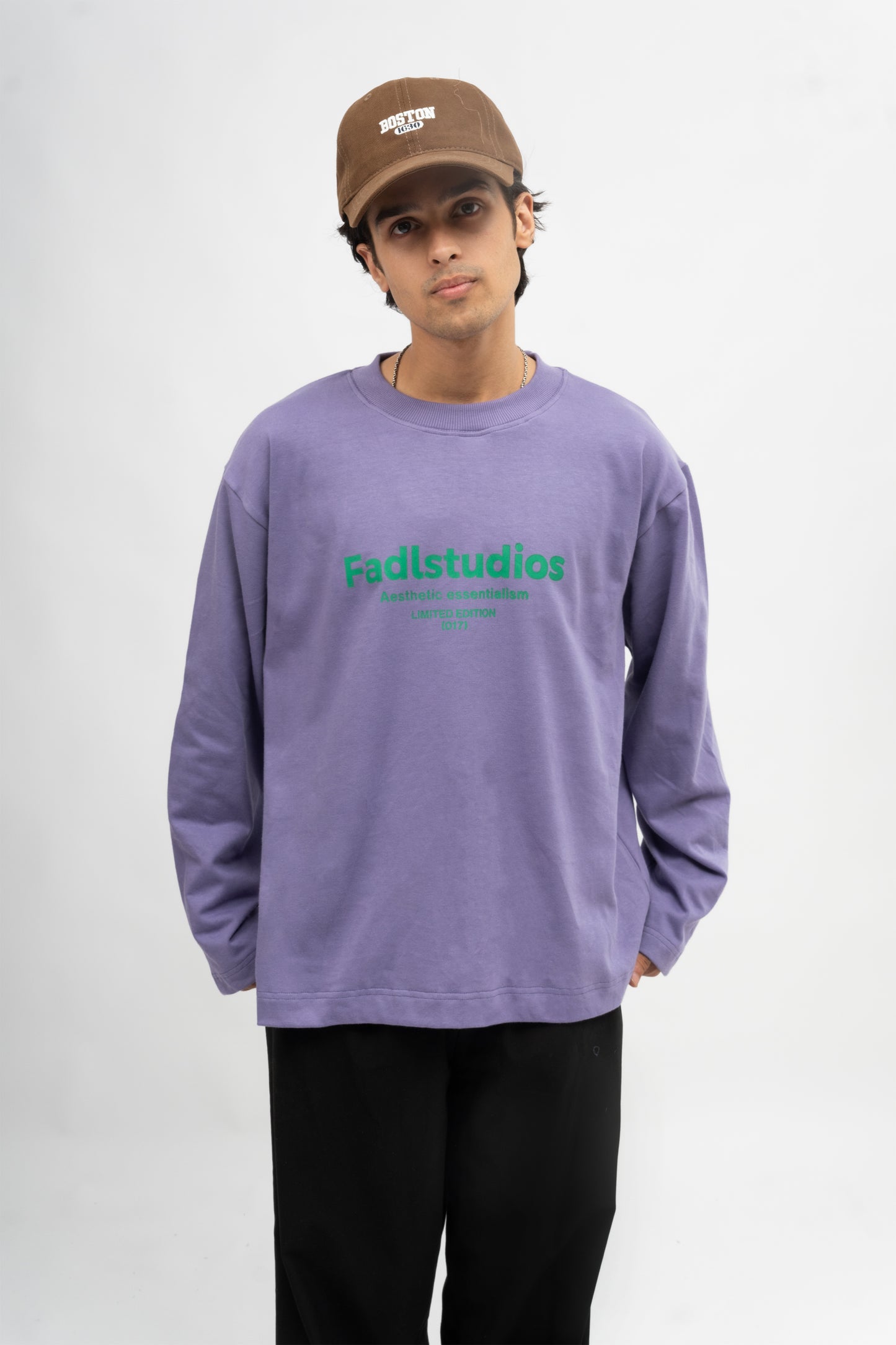 Relaxed fit logo tee- Purple