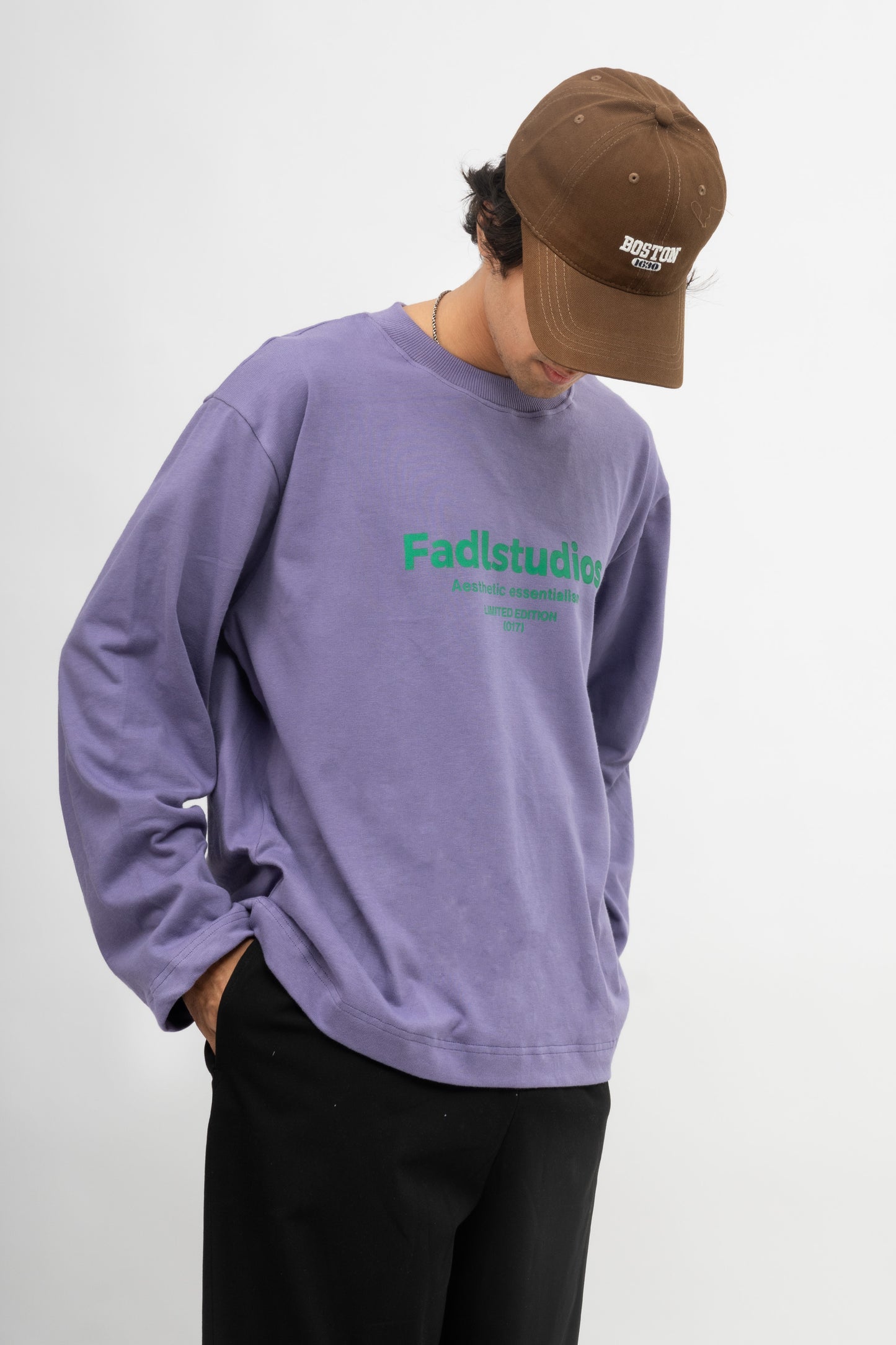 Relaxed fit logo tee- Purple