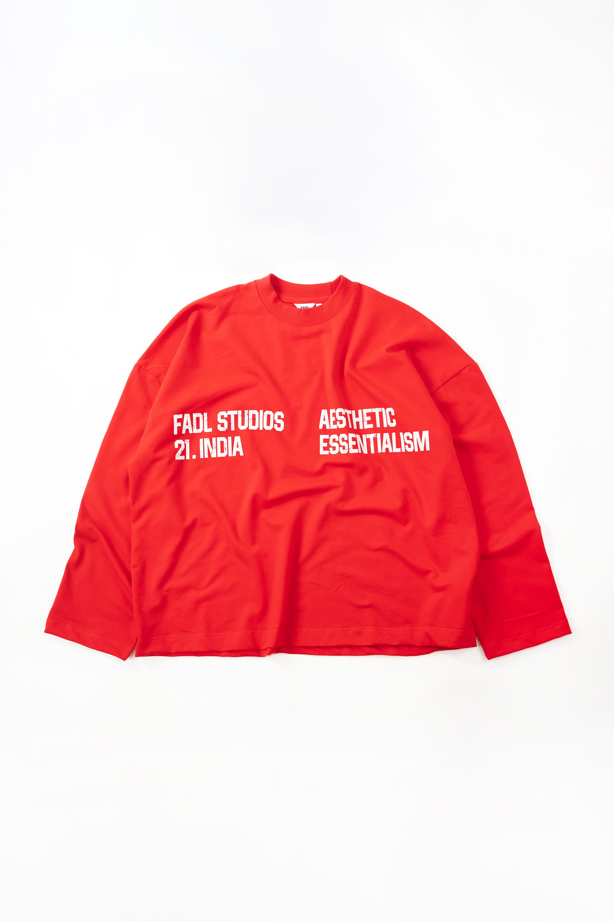 Long Sleeve Crewneck - Retro Red