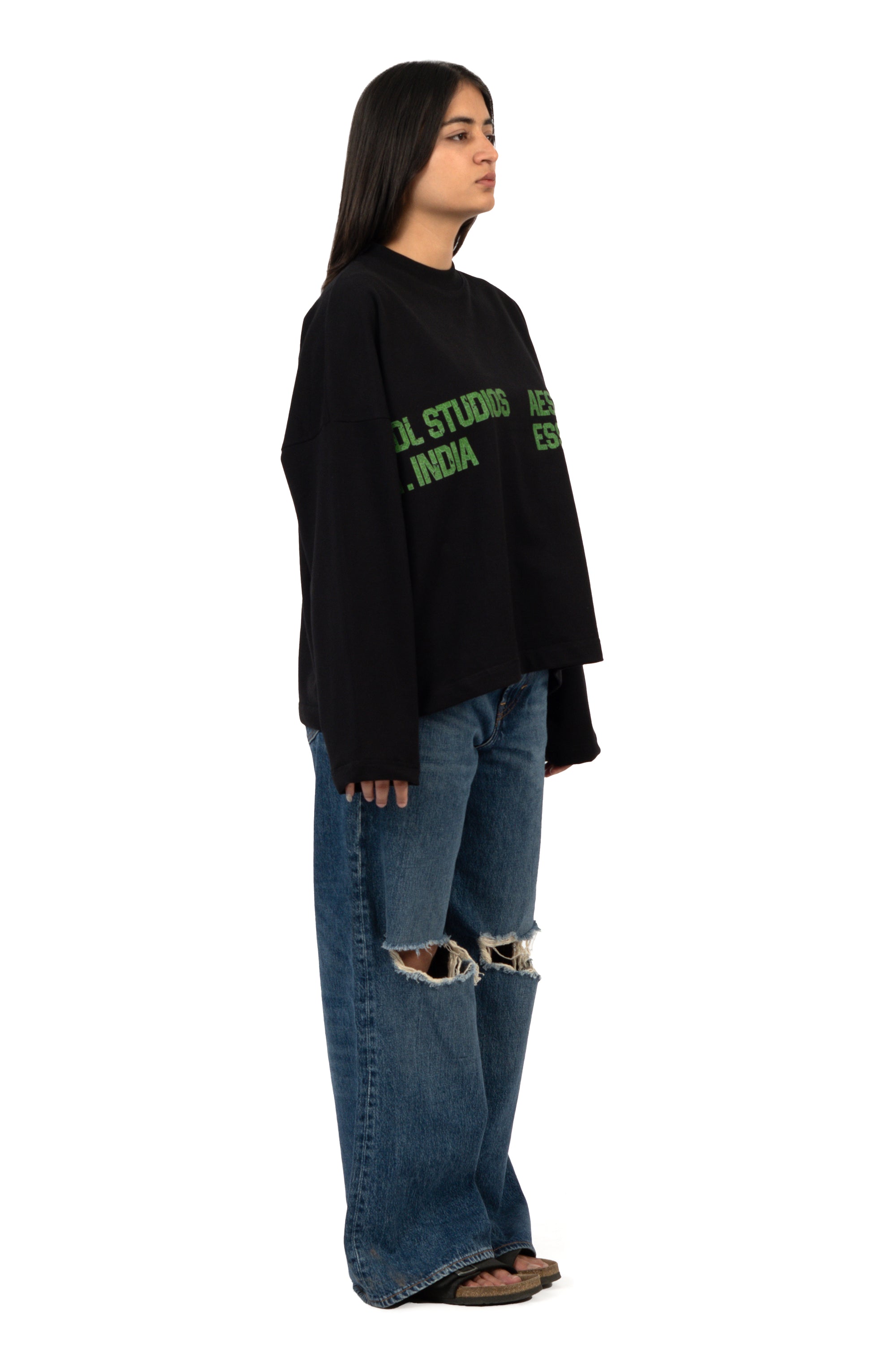 Long Sleeve Crewneck - Black