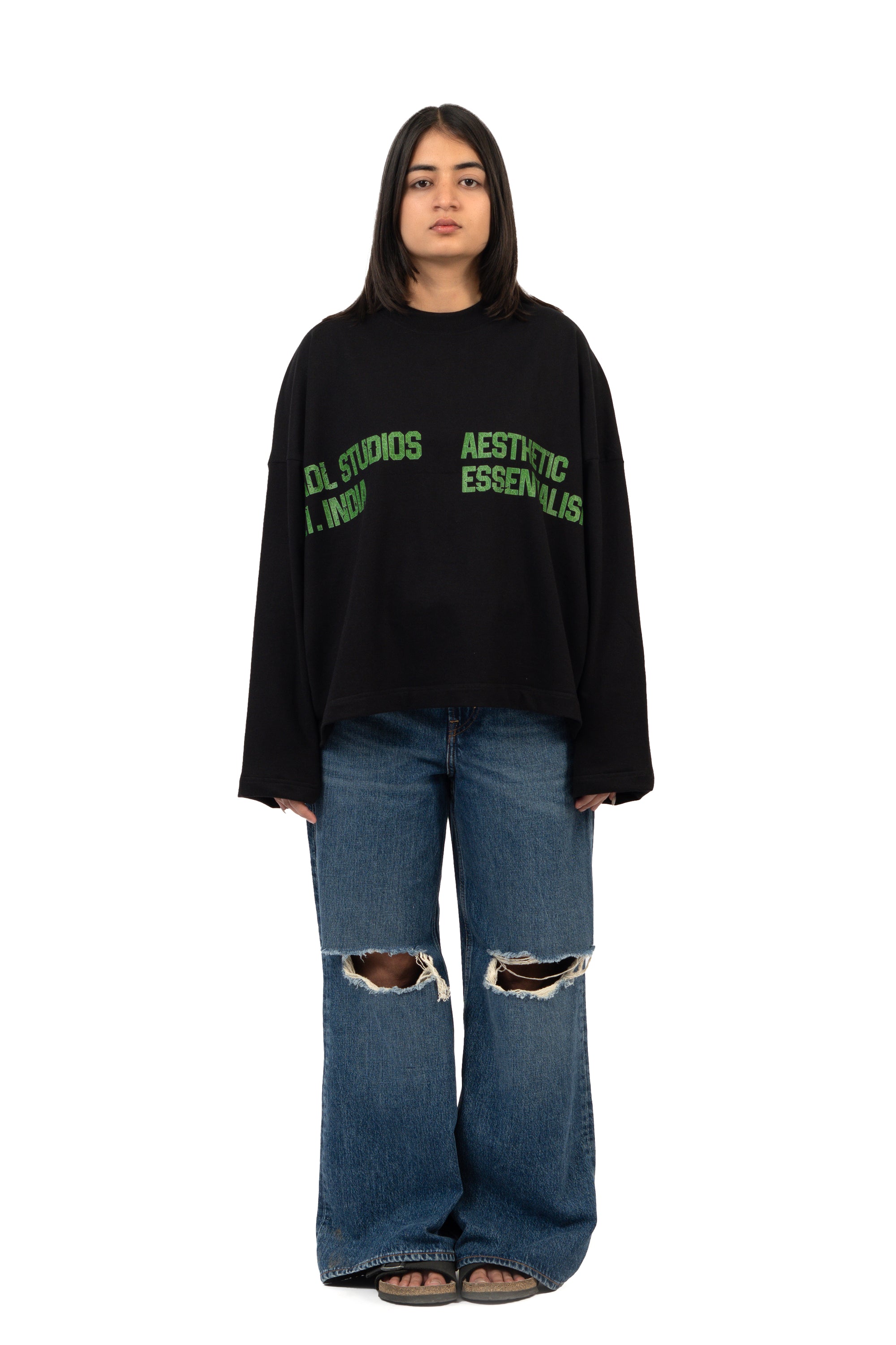 Long Sleeve Crewneck - Black