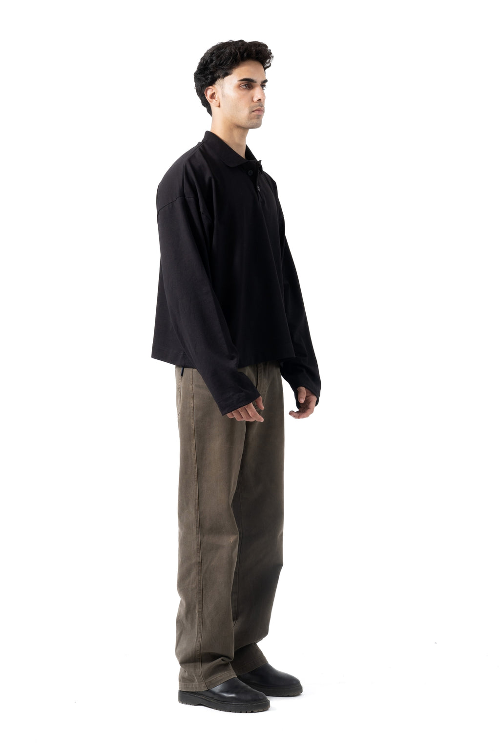 Core Long Sleeve Polo - Black