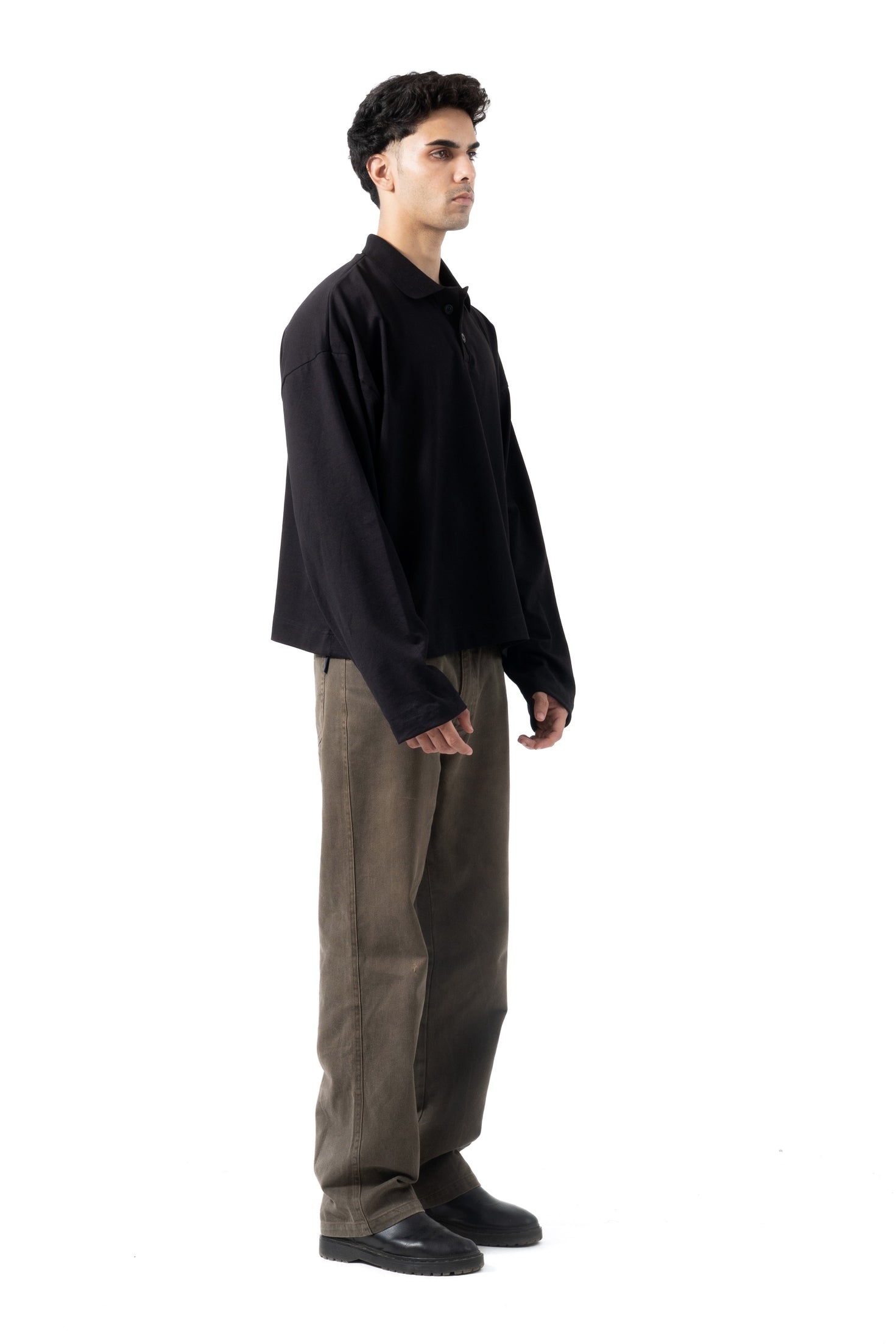 Core Long Sleeve Polo - Black