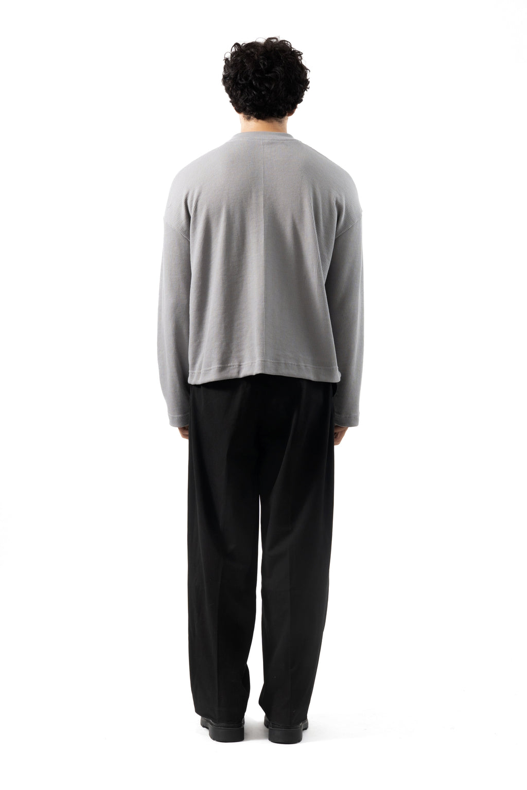 Core Waffle Henley -Grey