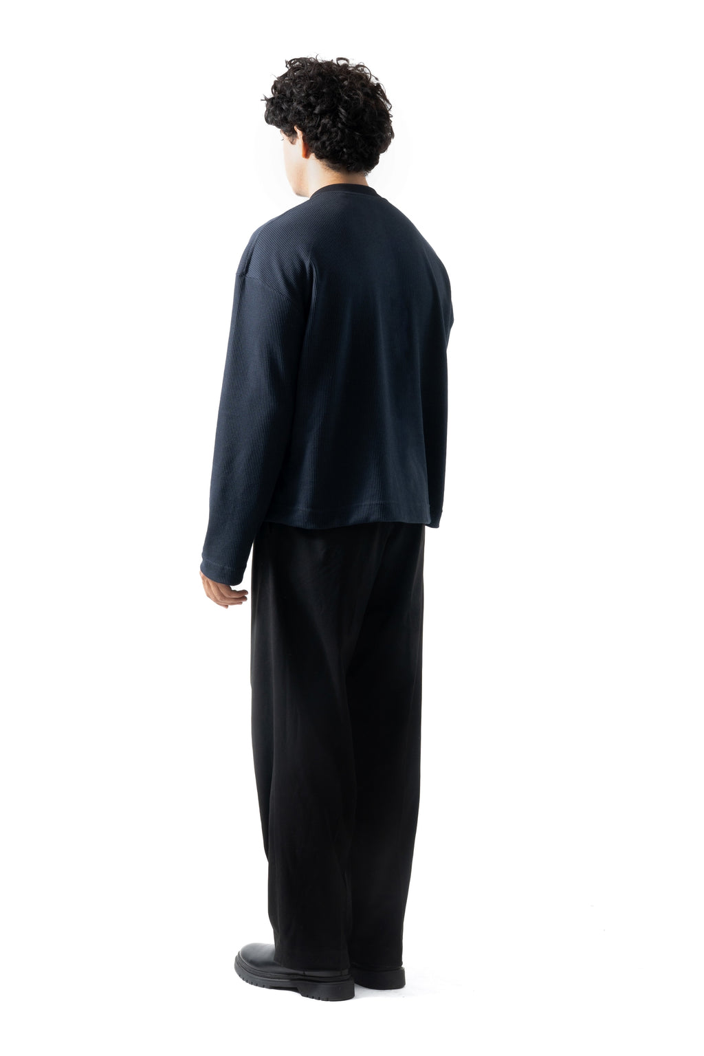 Core Waffle Henley - Navy