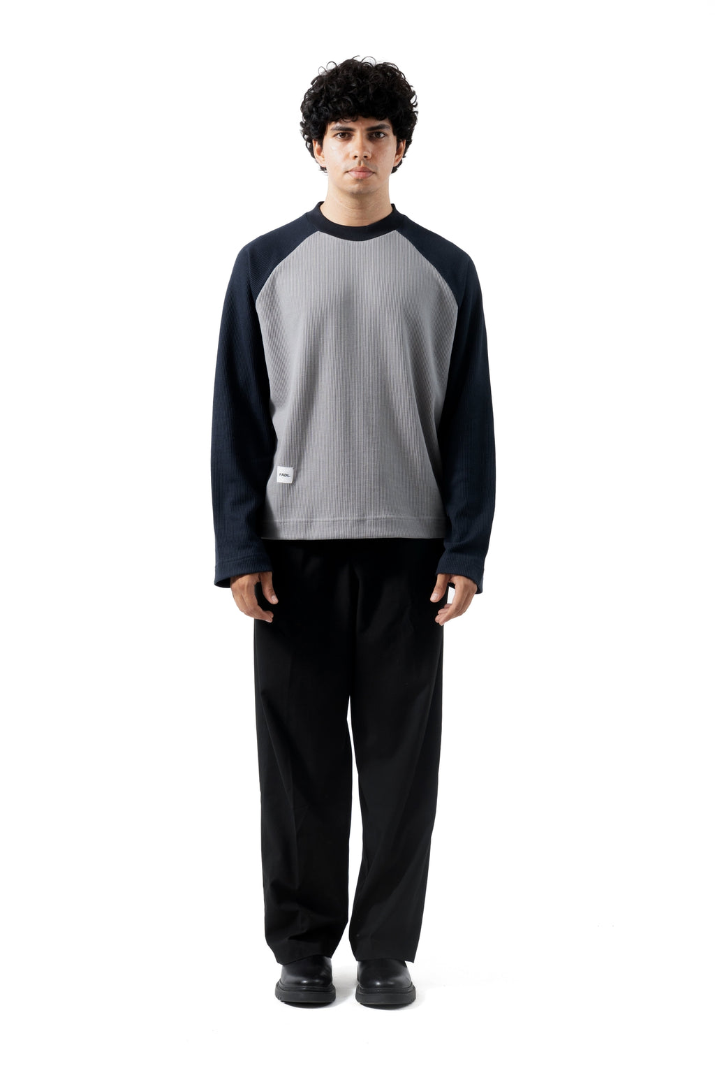 Core Waffle Raglan - Grey/Navy