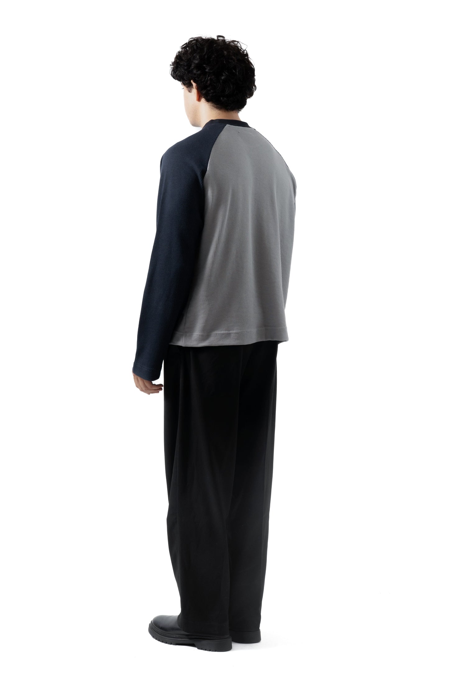 Core Waffle Raglan - Grey/Navy