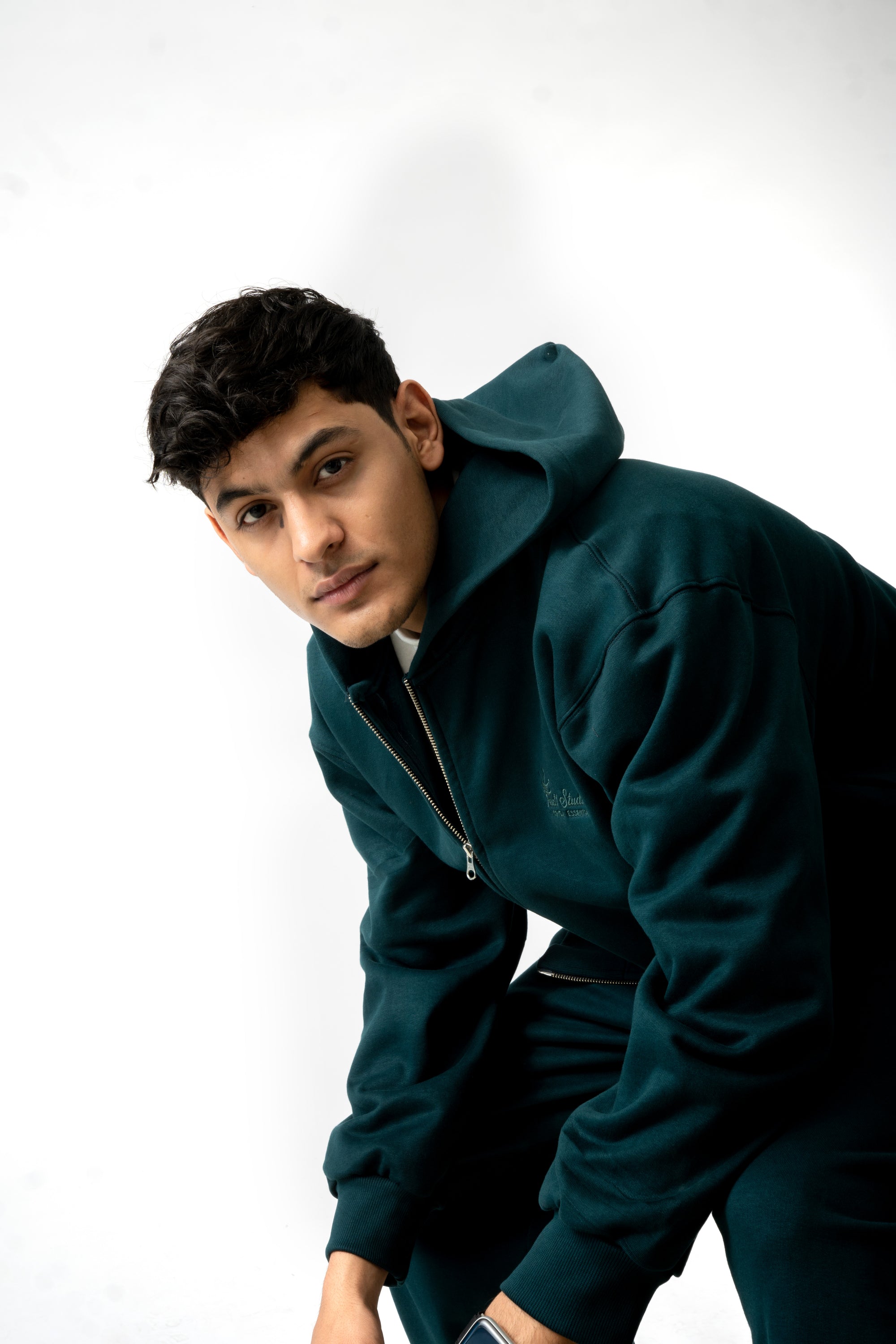 Everyday Zip Hoodie- Pine
