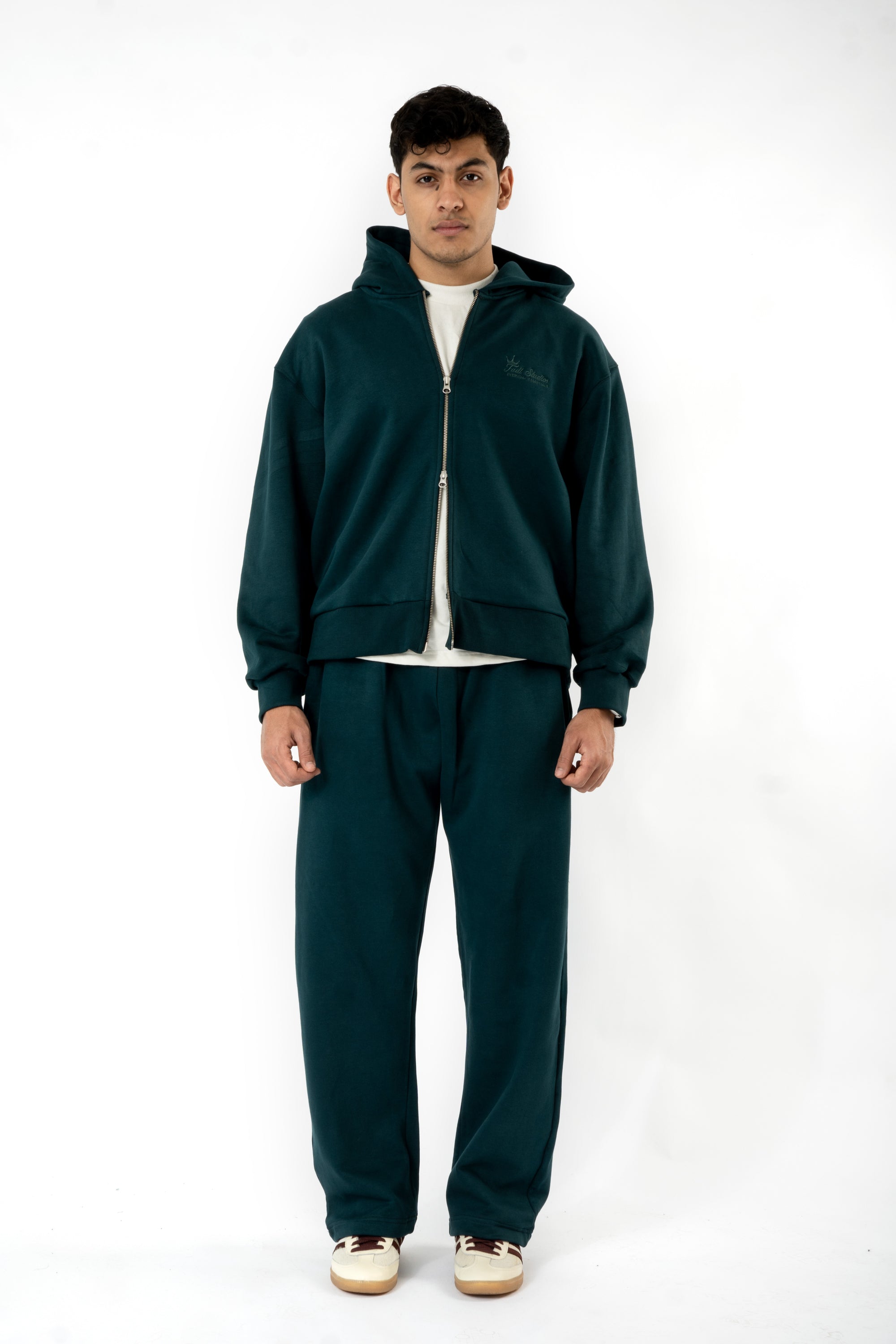 Everyday Zip Hoodie- Pine