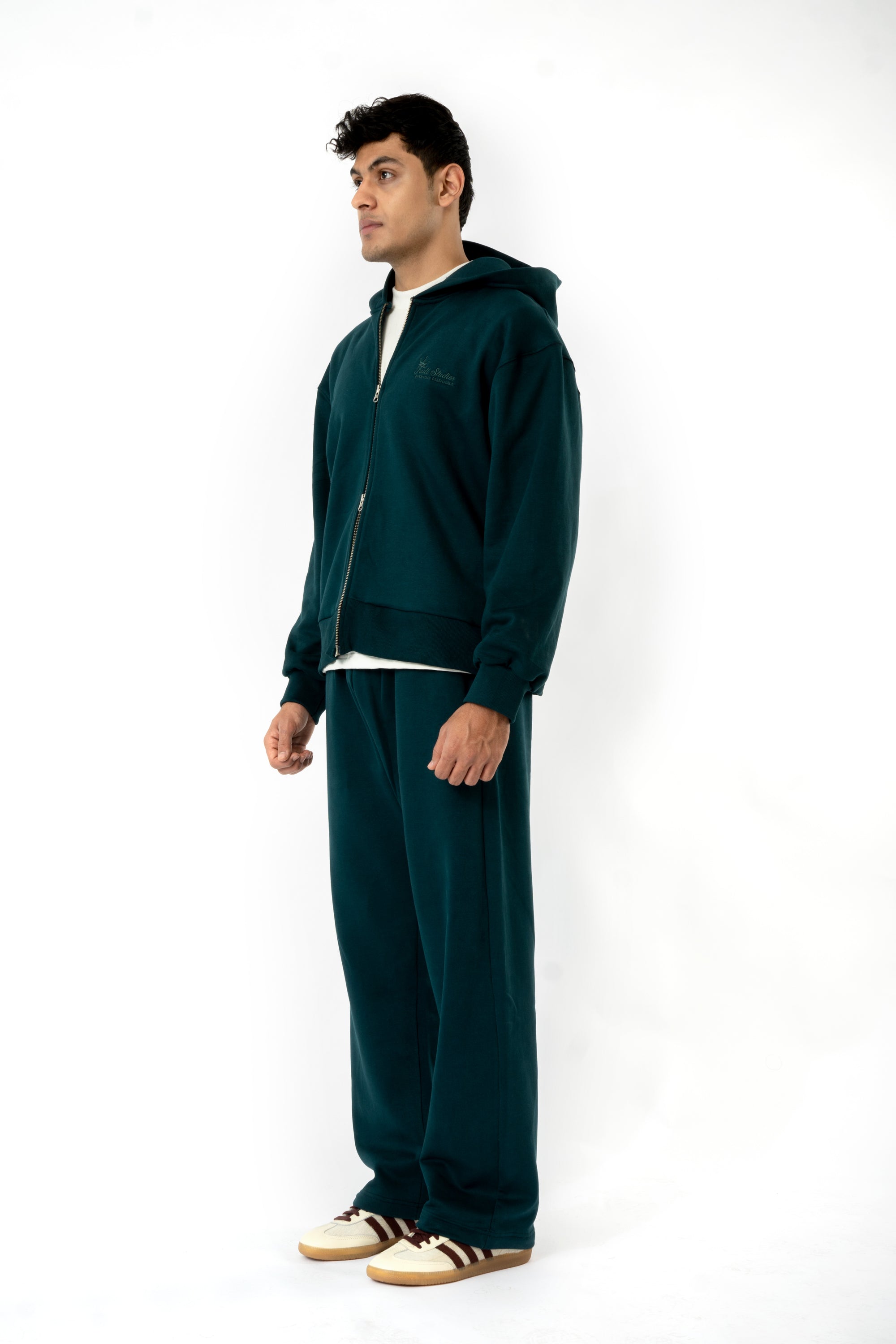 Everyday Zip Hoodie- Pine