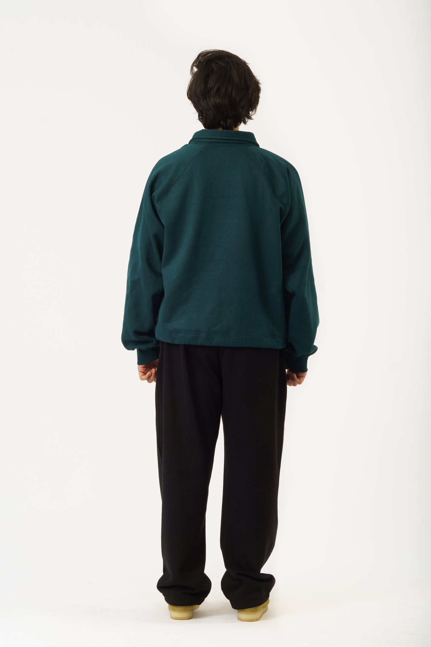 DRAWCORD POLO SWEATSHIRT- PINE