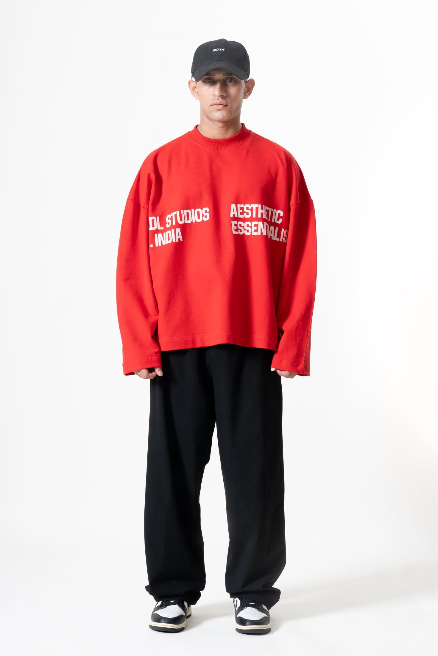 Long Sleeve Crewneck - Retro Red