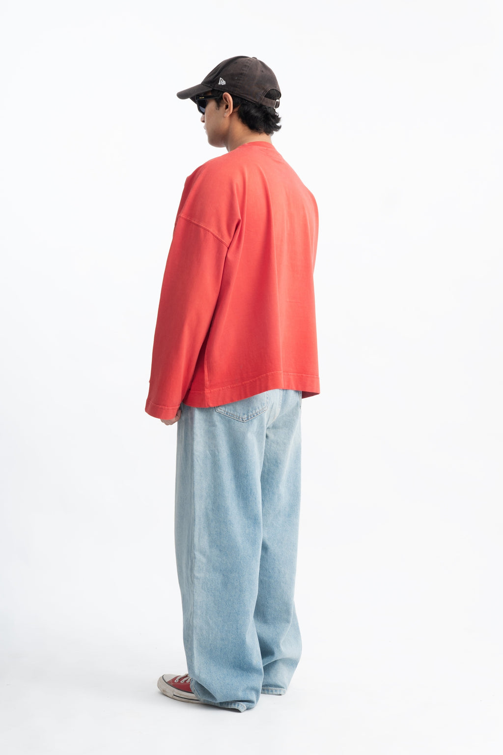 Long Sleeve Crewneck - Washed Red