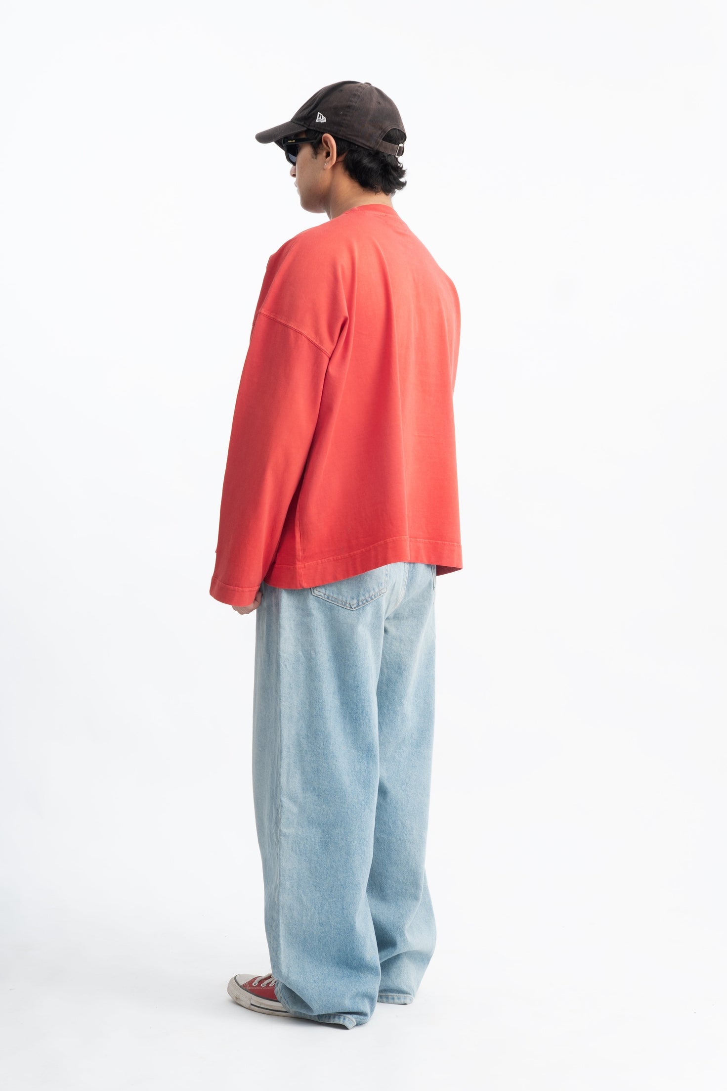 Long Sleeve Crewneck - Washed Red