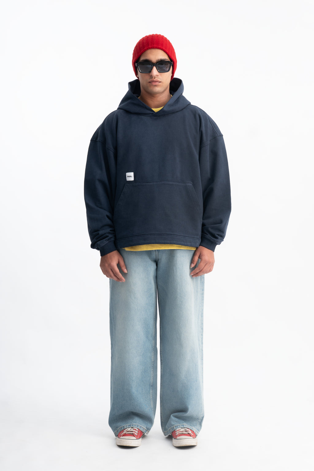 Patch hoodie - Washed Navy