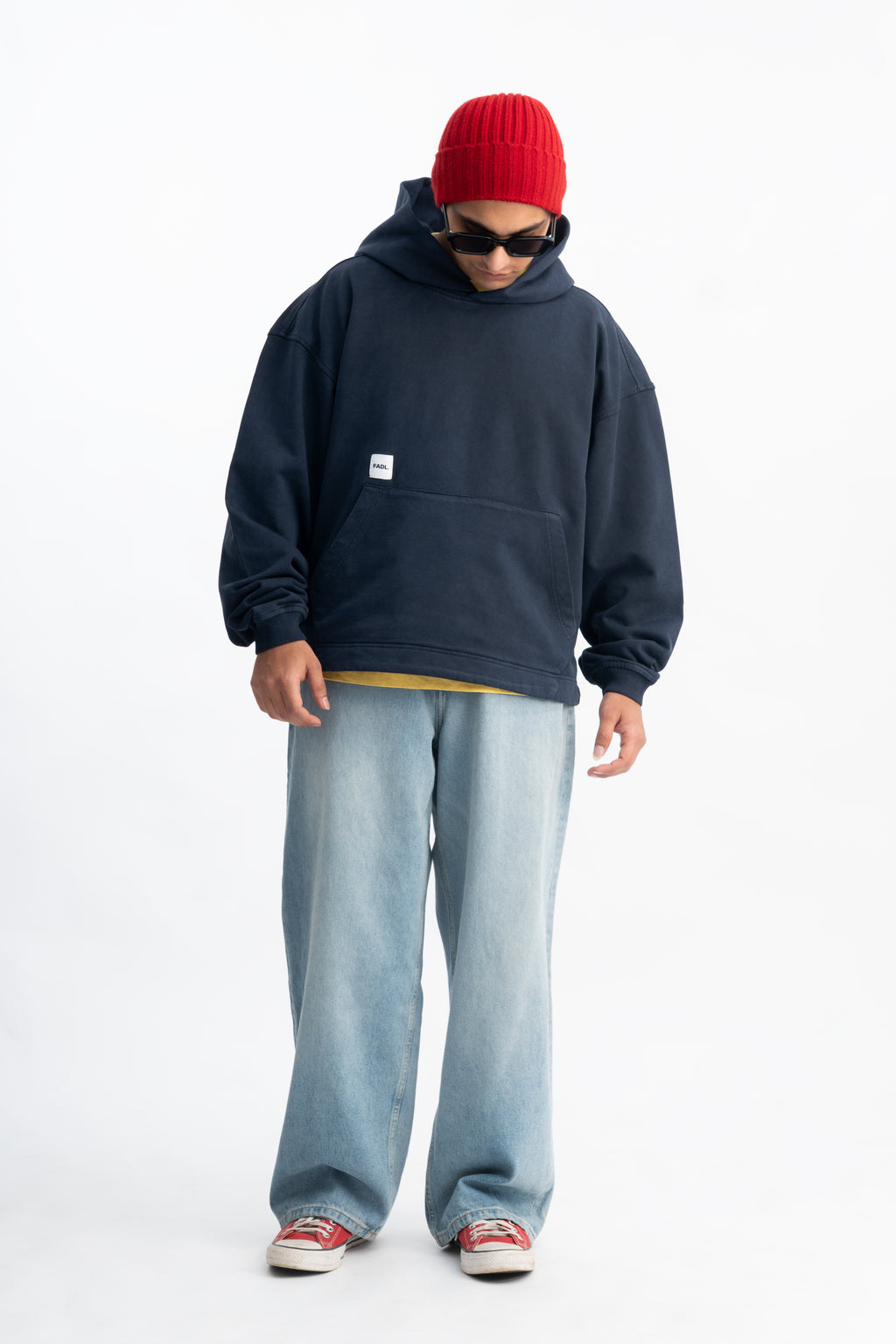Patch hoodie - Washed Navy