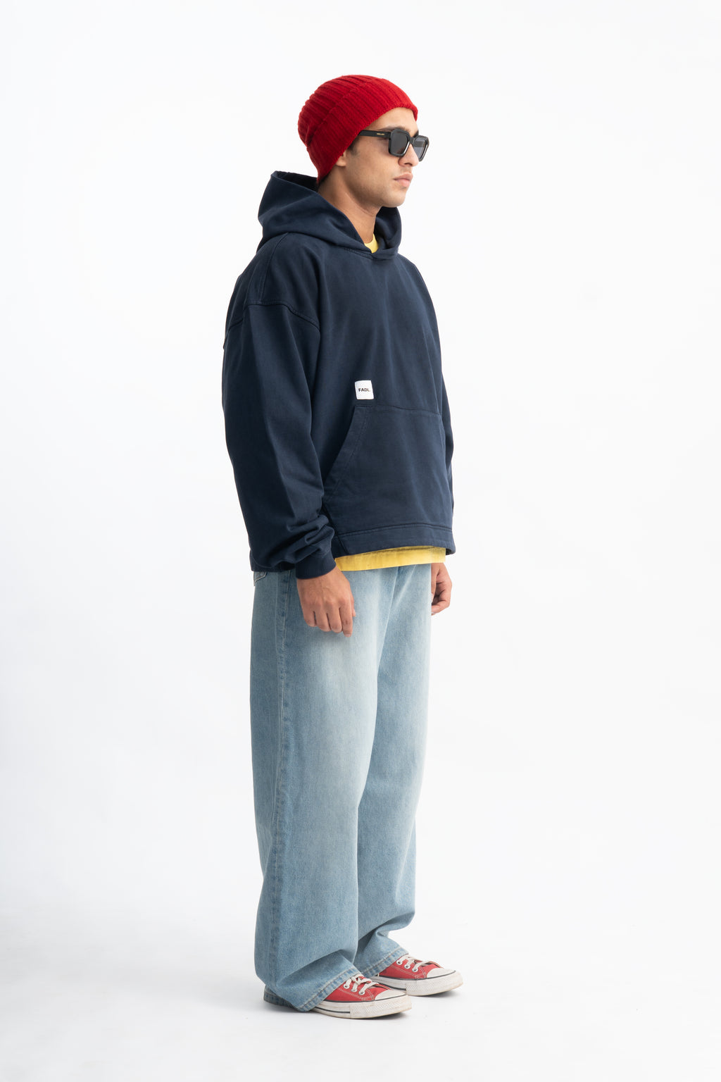 Patch hoodie - Washed Navy