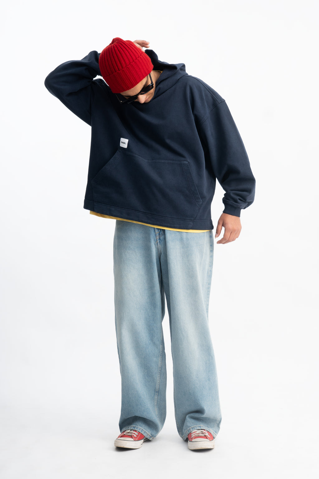 Patch hoodie - Washed Navy
