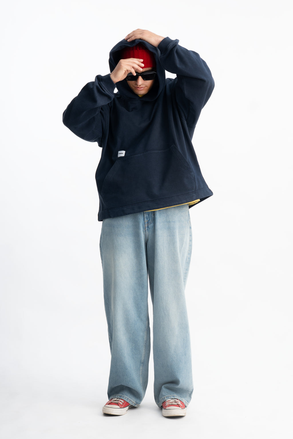 Patch hoodie - Washed Navy