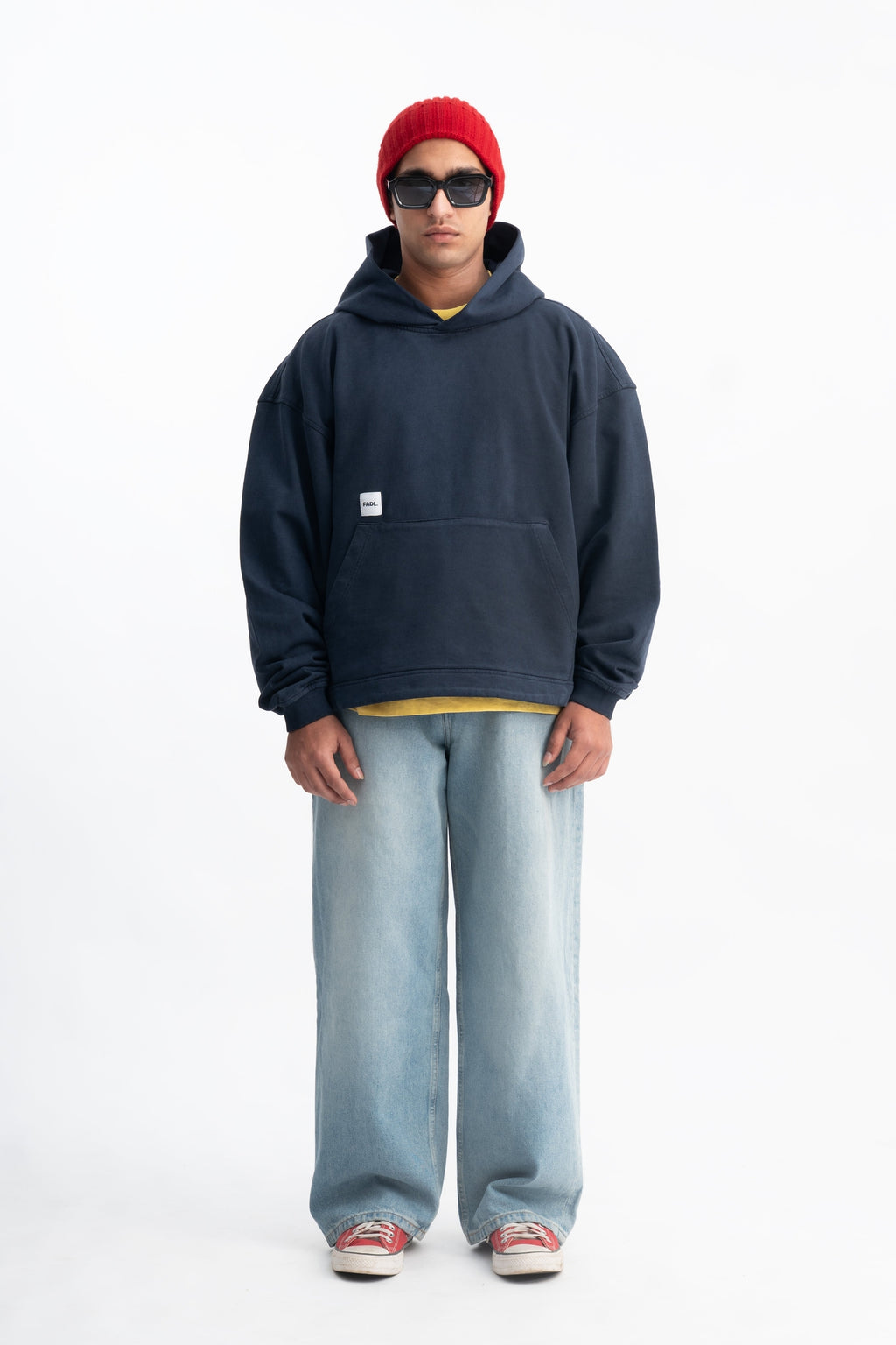 Patch hoodie - Washed Navy