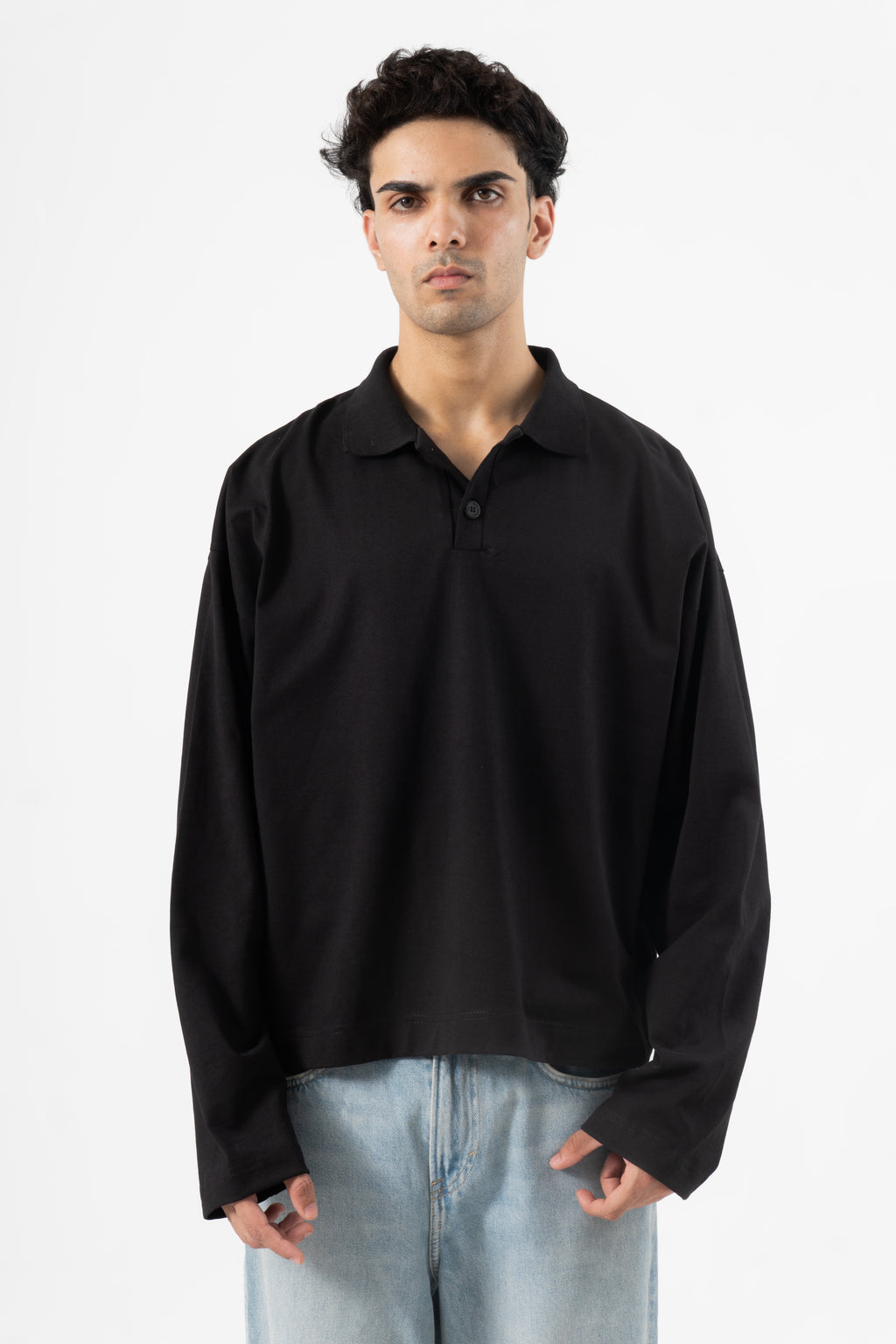 Core Long Sleeve Polo - Black