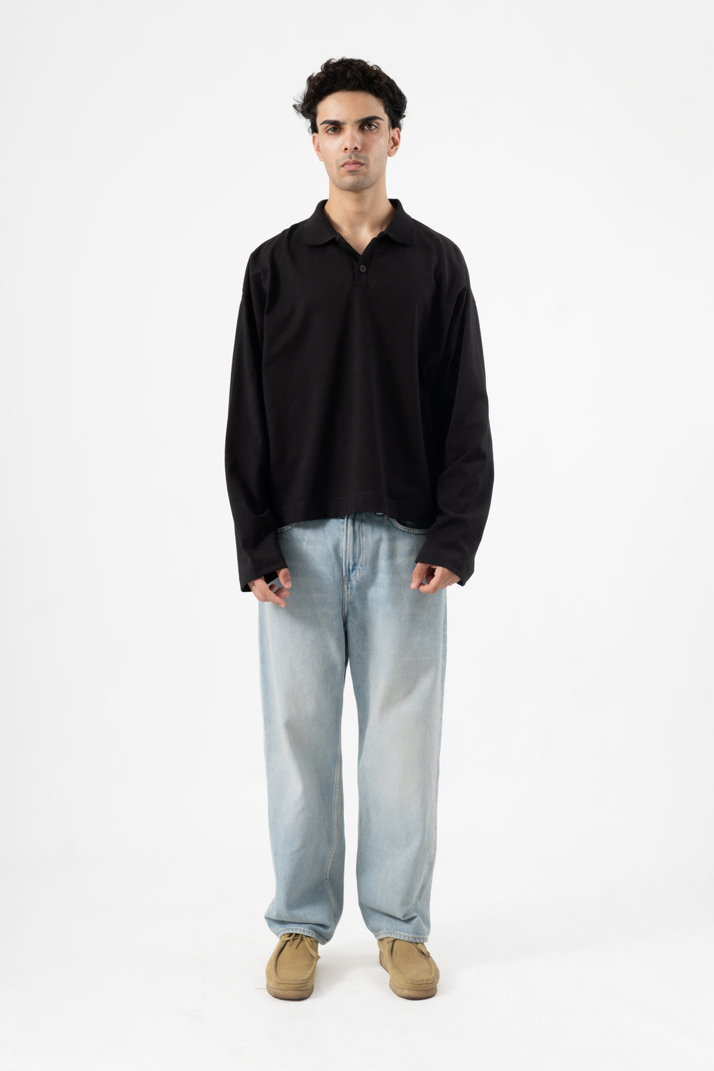Core Long Sleeve Polo - Black