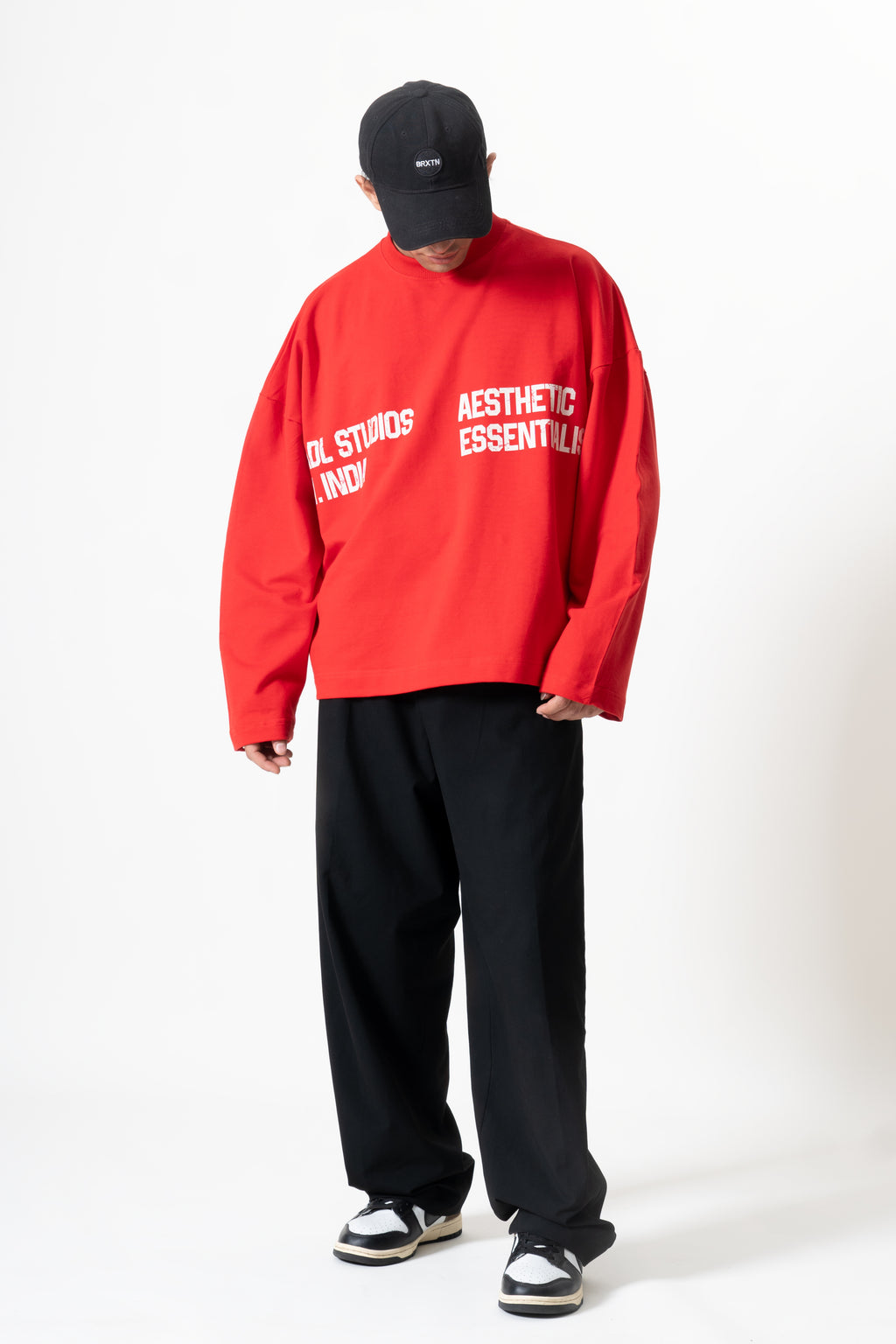 Long Sleeve Crewneck - Retro Red