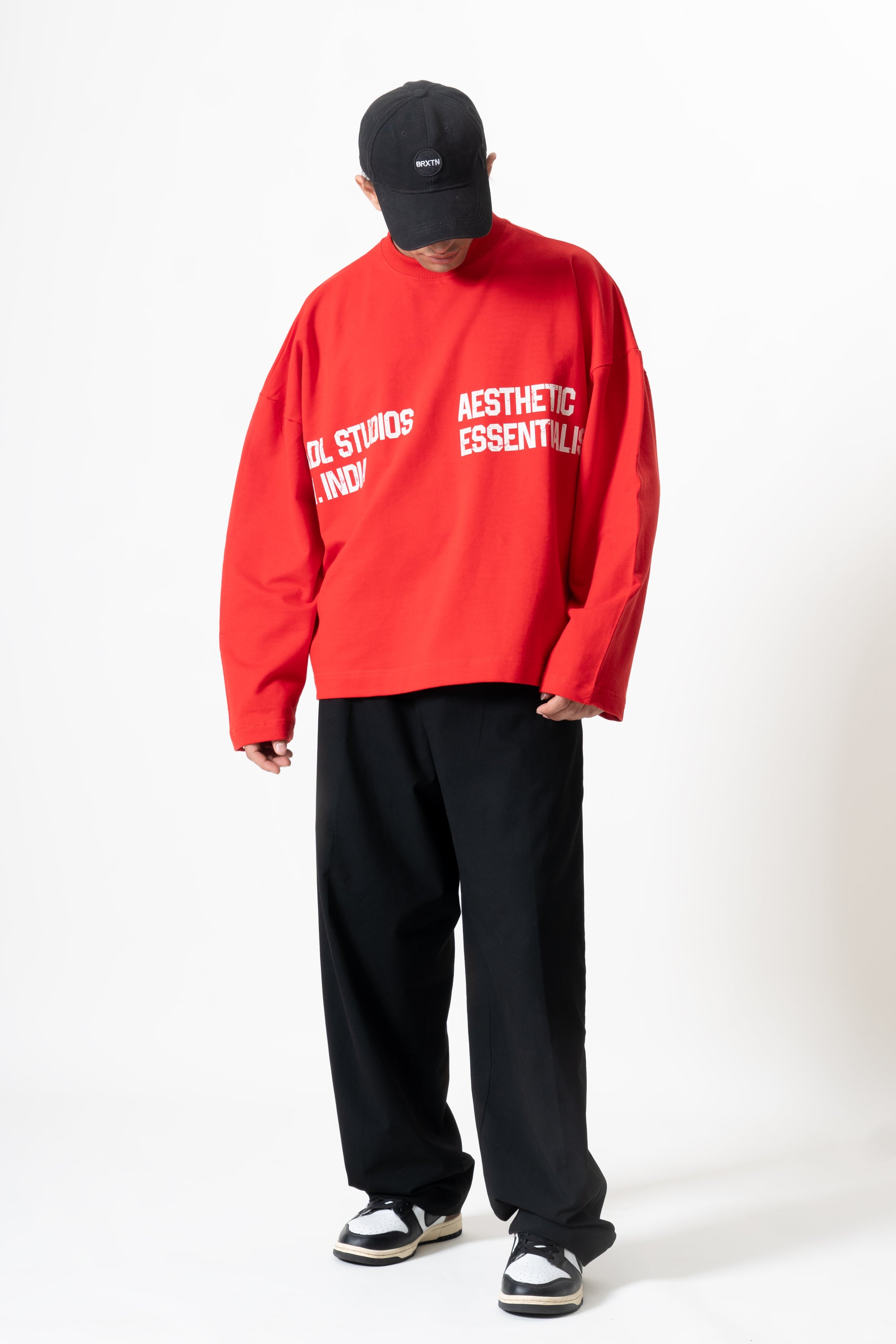 Long Sleeve Crewneck - Retro Red