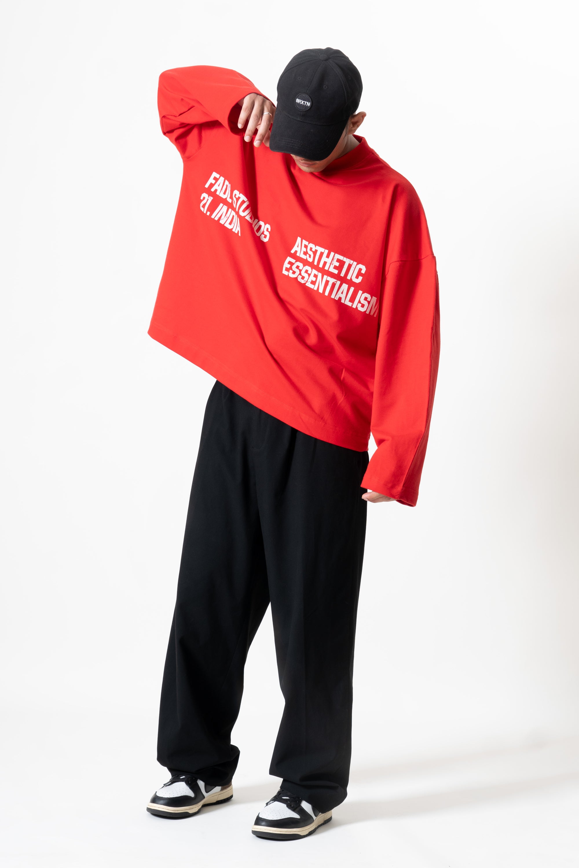 Long Sleeve Crewneck - Retro Red