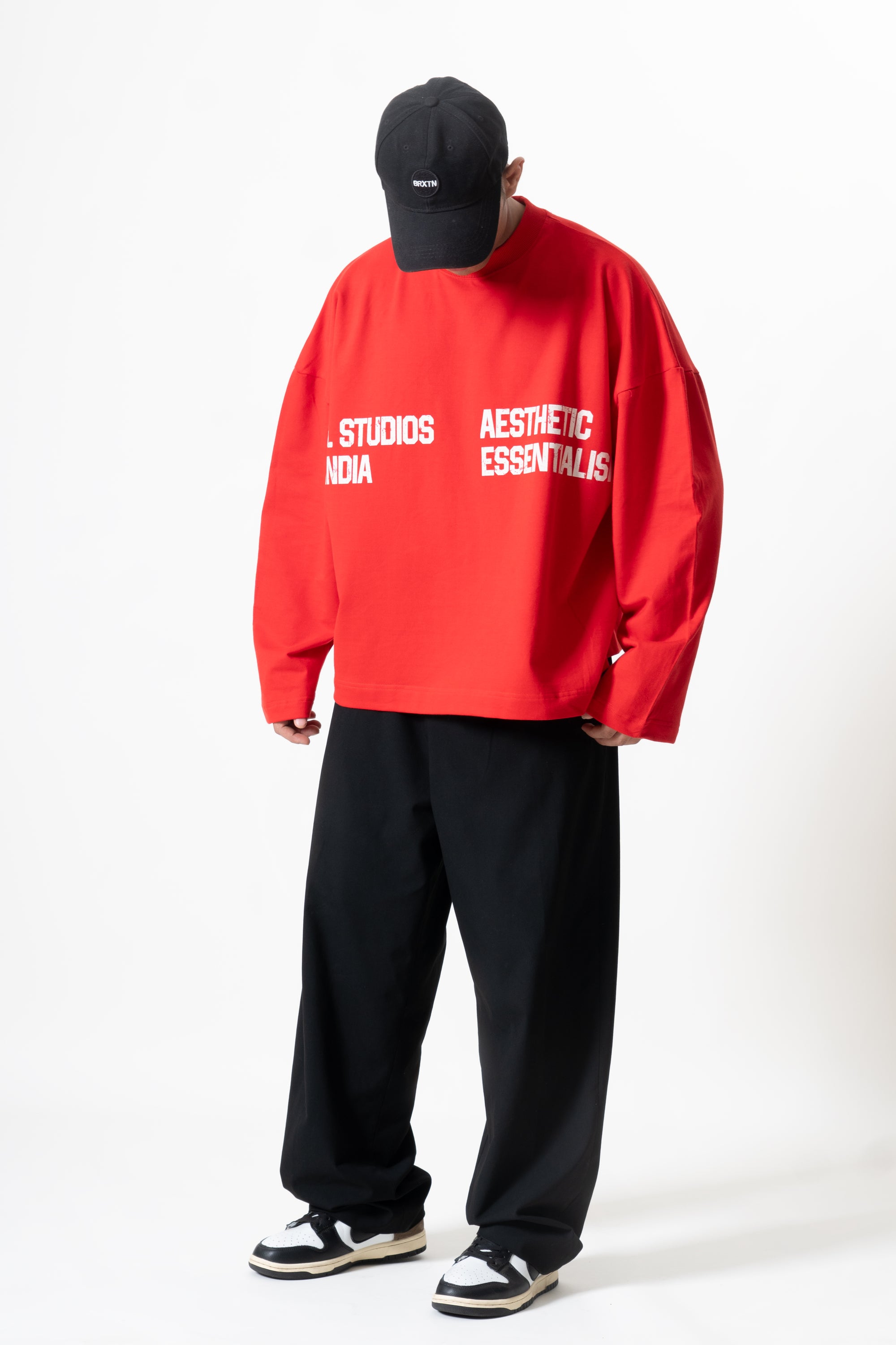 Long Sleeve Crewneck - Retro Red