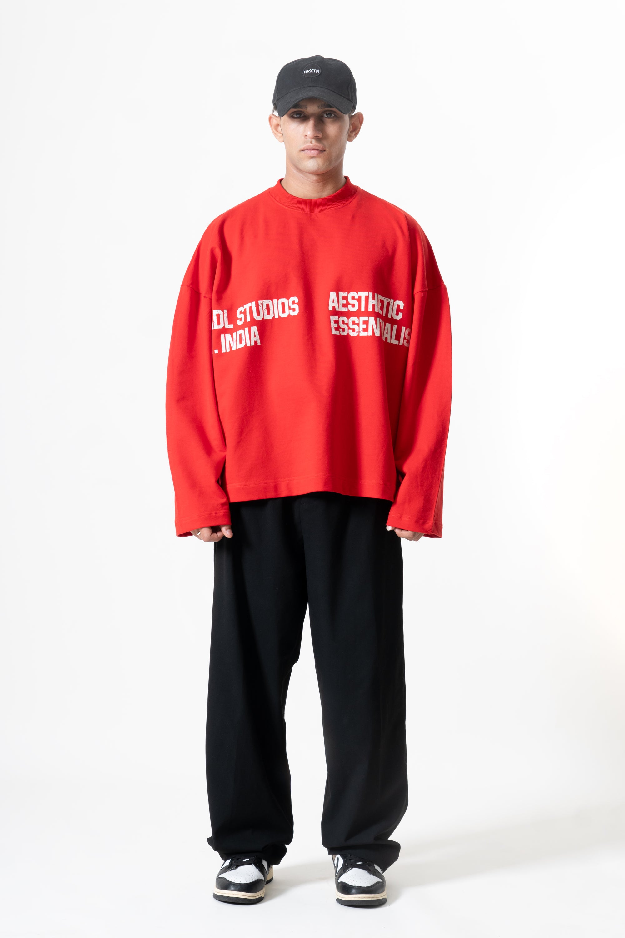 Long Sleeve Crewneck - Retro Red